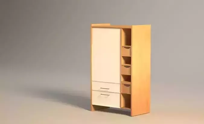 Office and Kitchen Wooden Shelf 3D model