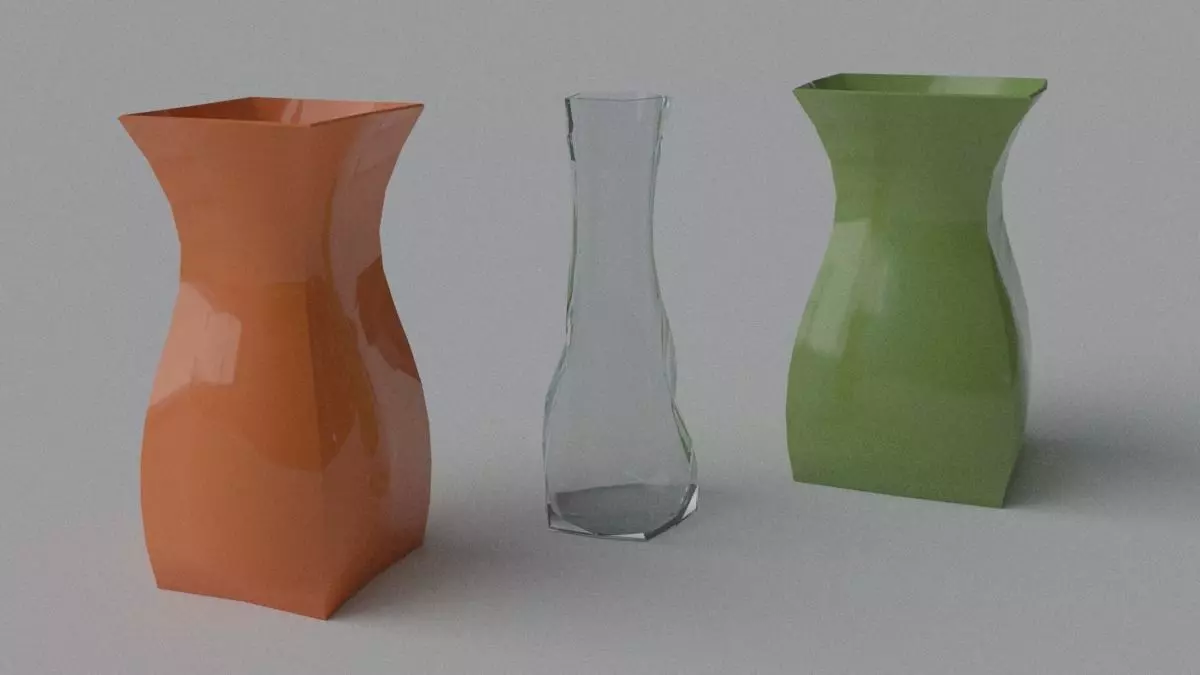 Decorative Vase - Set 4 Low-poly 3D model_0