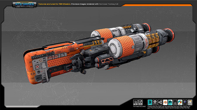 EXPLORER Colony-Ship EX2 Low-poly 3D model