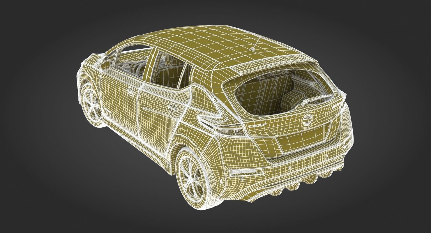 2018 Nissan Leaf White 3D model_25