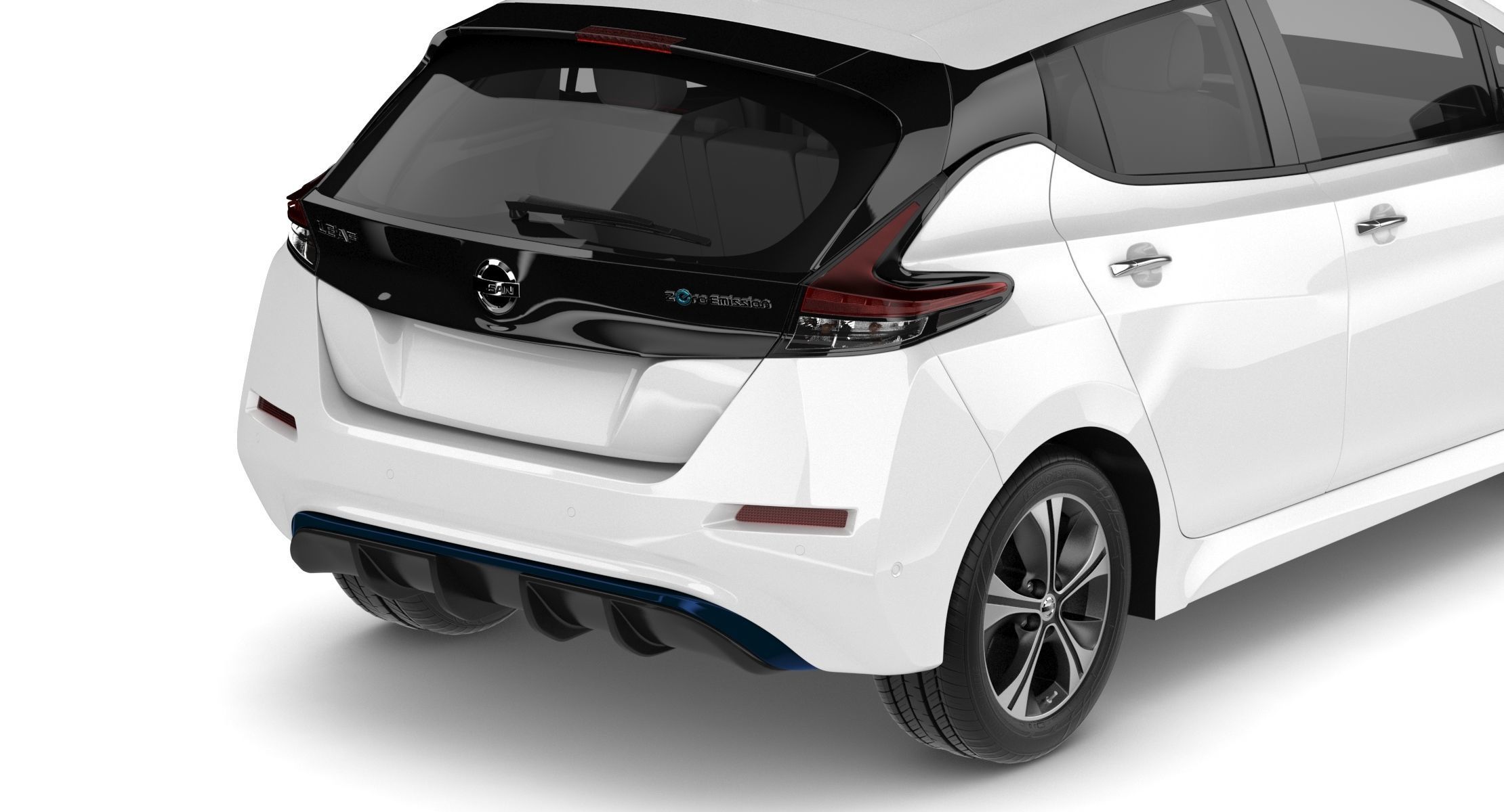 2018 Nissan Leaf White 3D model_12