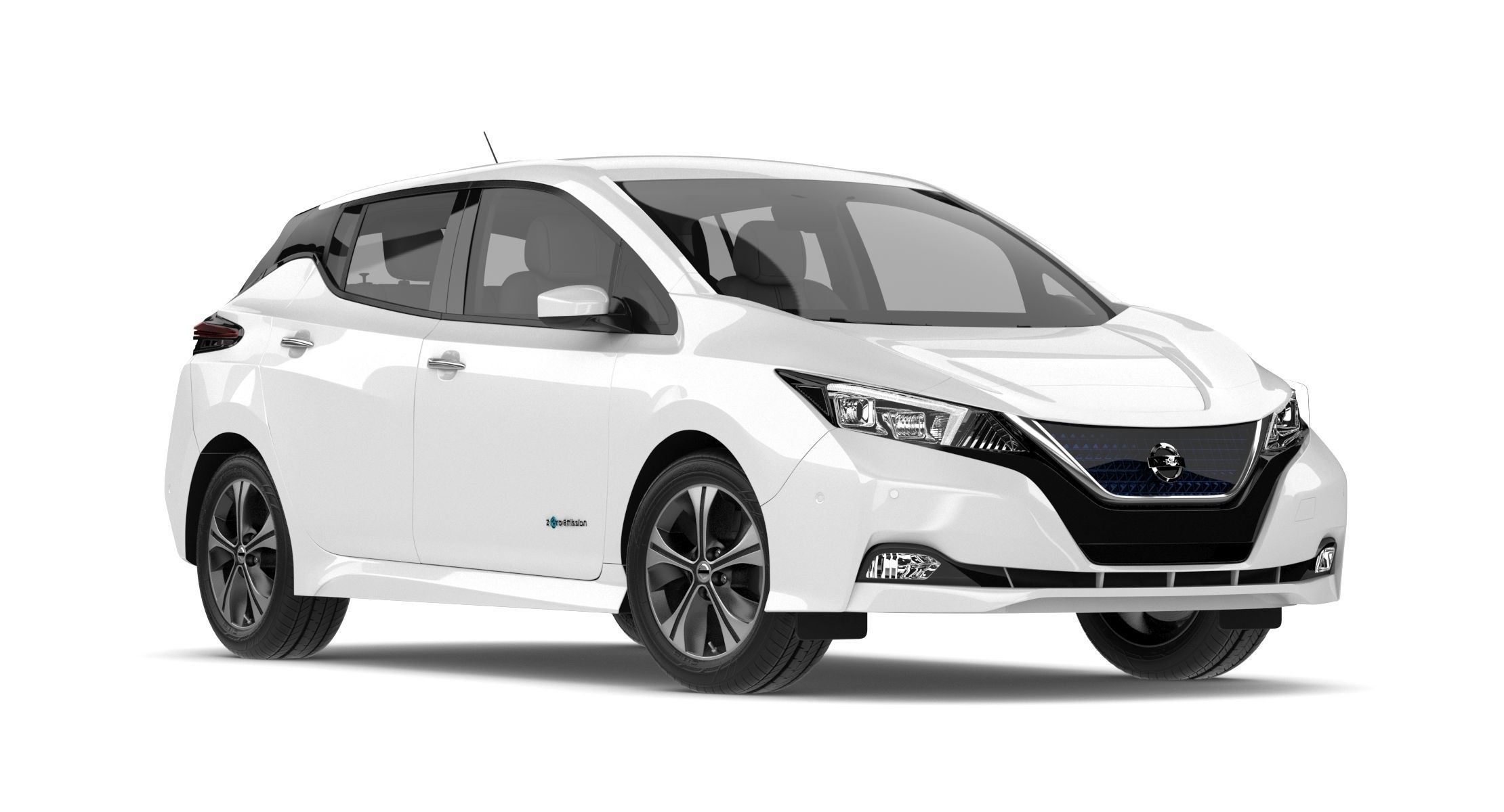 2018 Nissan Leaf White 3D model_6
