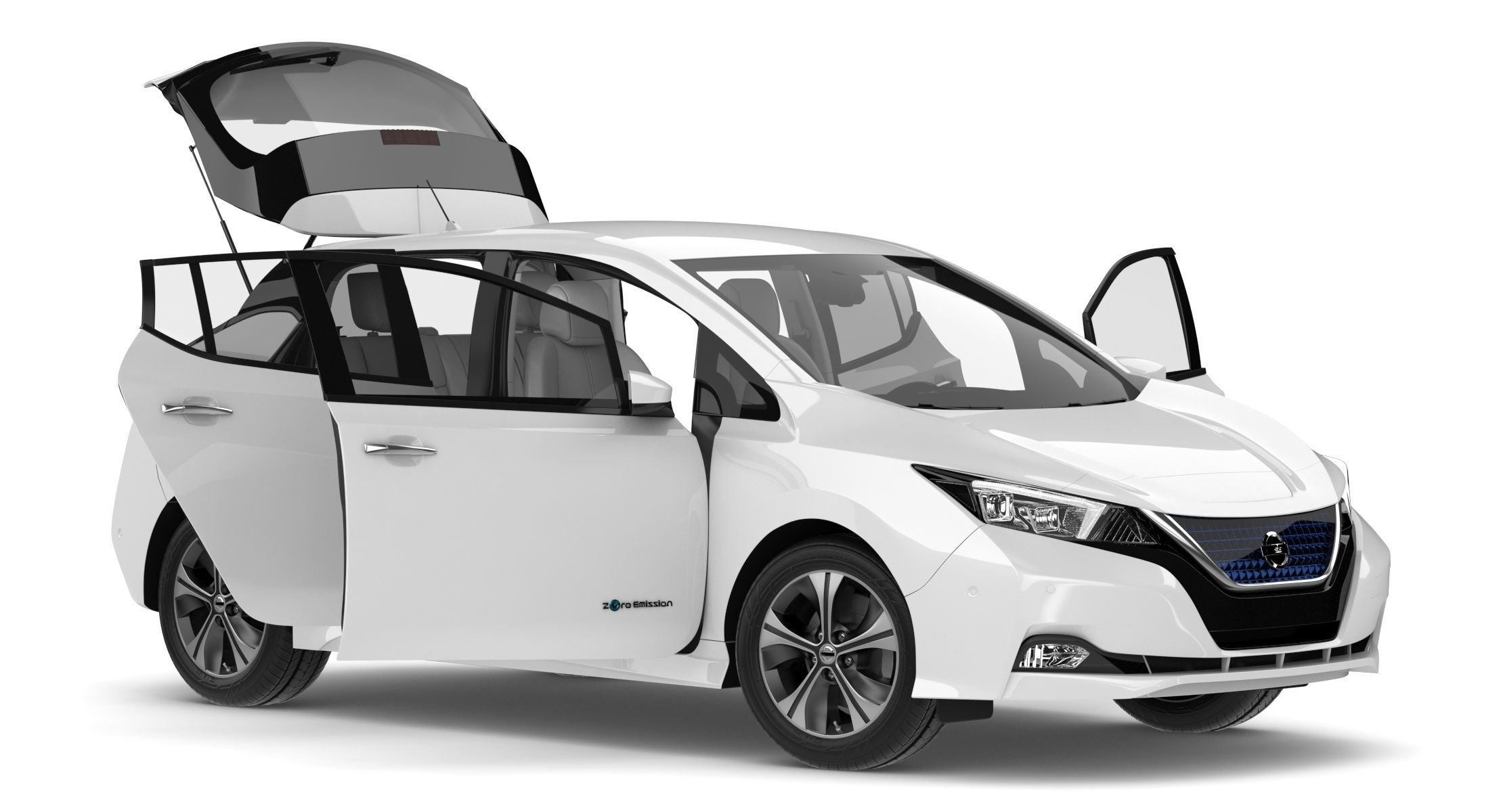 2018 Nissan Leaf White 3D model_11