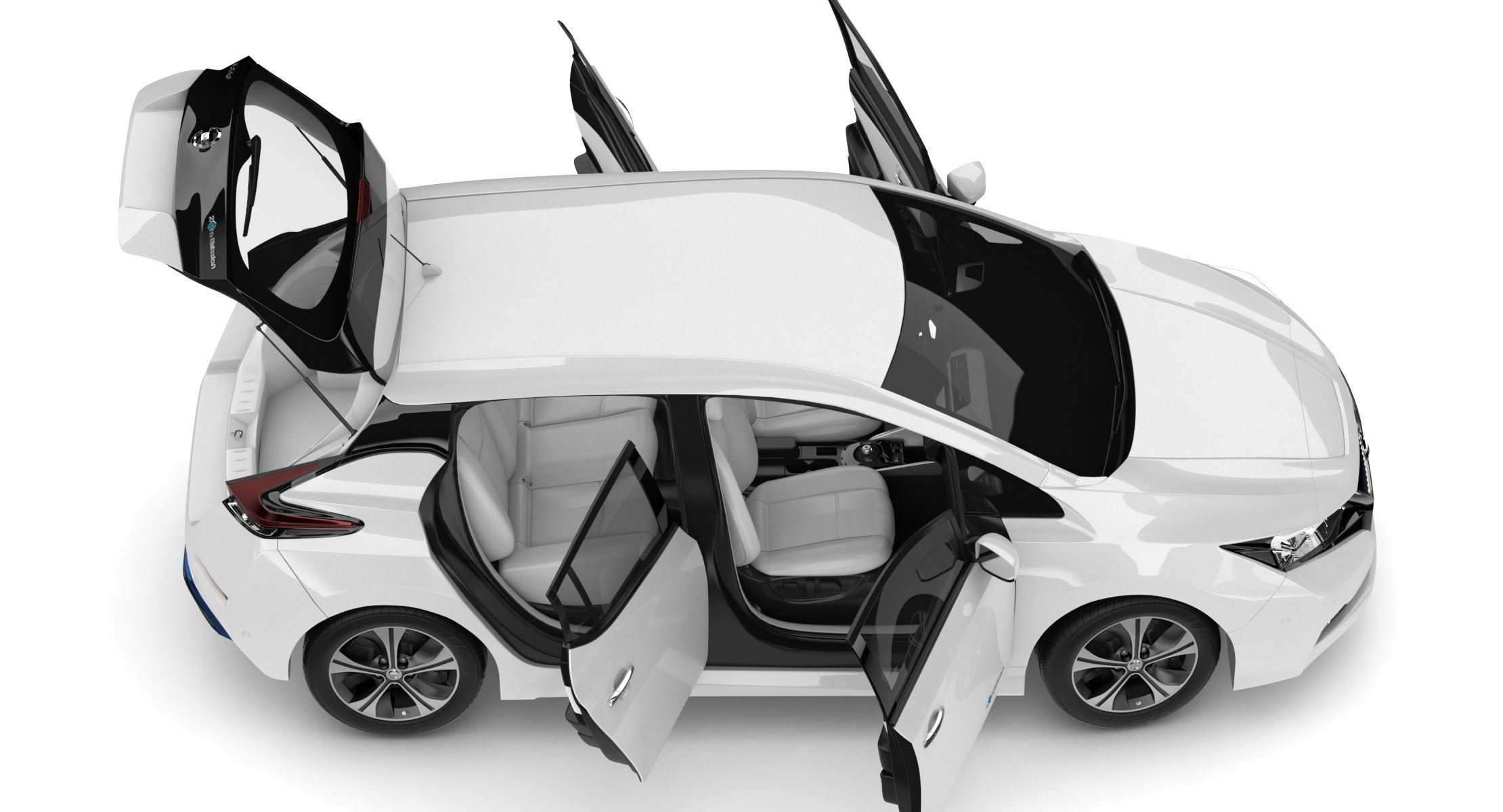 2018 Nissan Leaf White 3D model_15