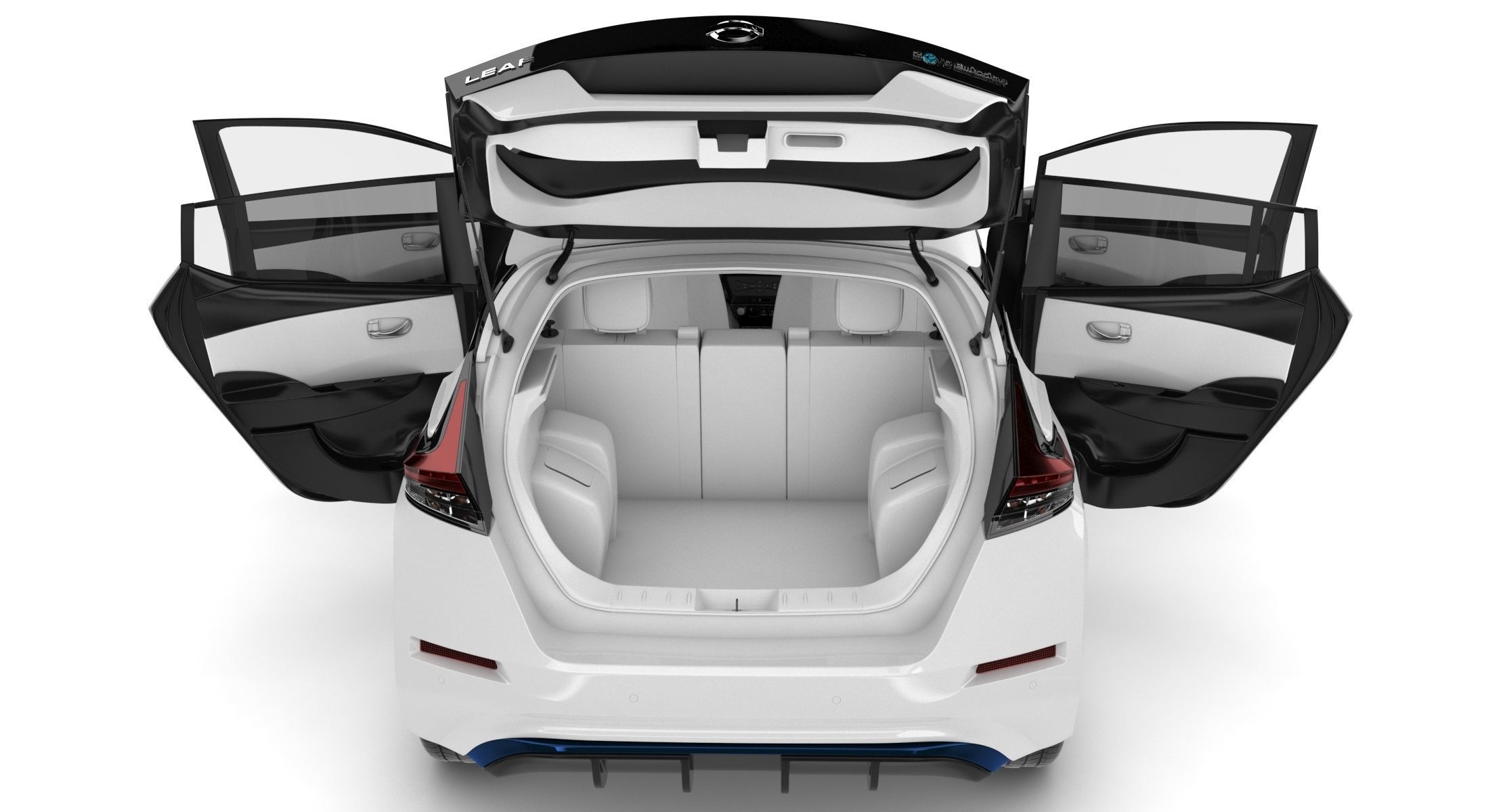 2018 Nissan Leaf White 3D model_22