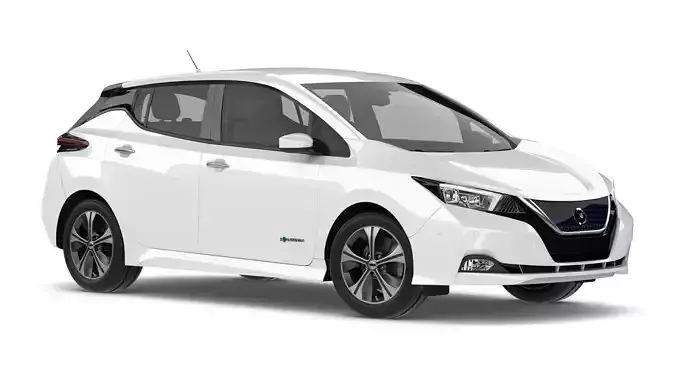 2018 Nissan Leaf White 3D model