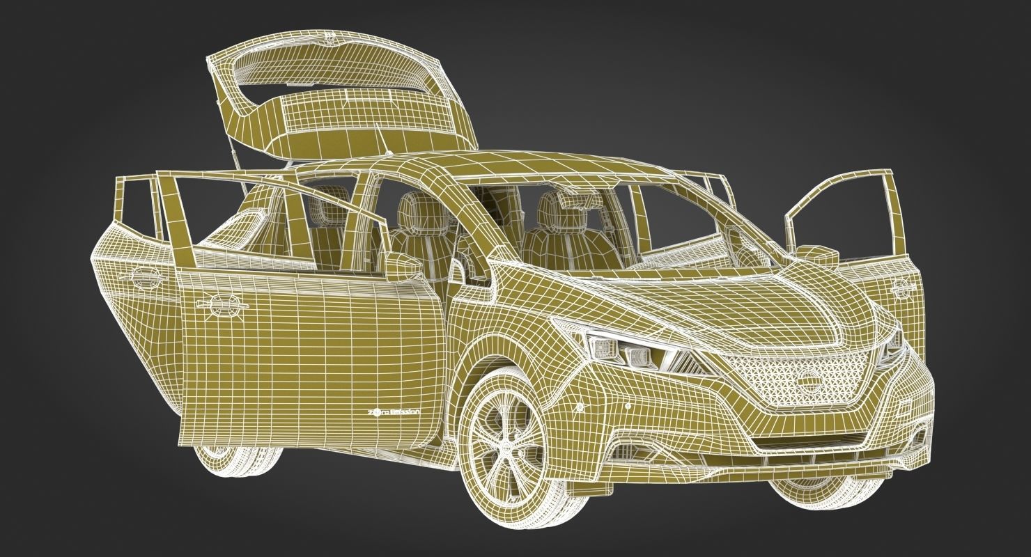 2018 Nissan Leaf White 3D model_32