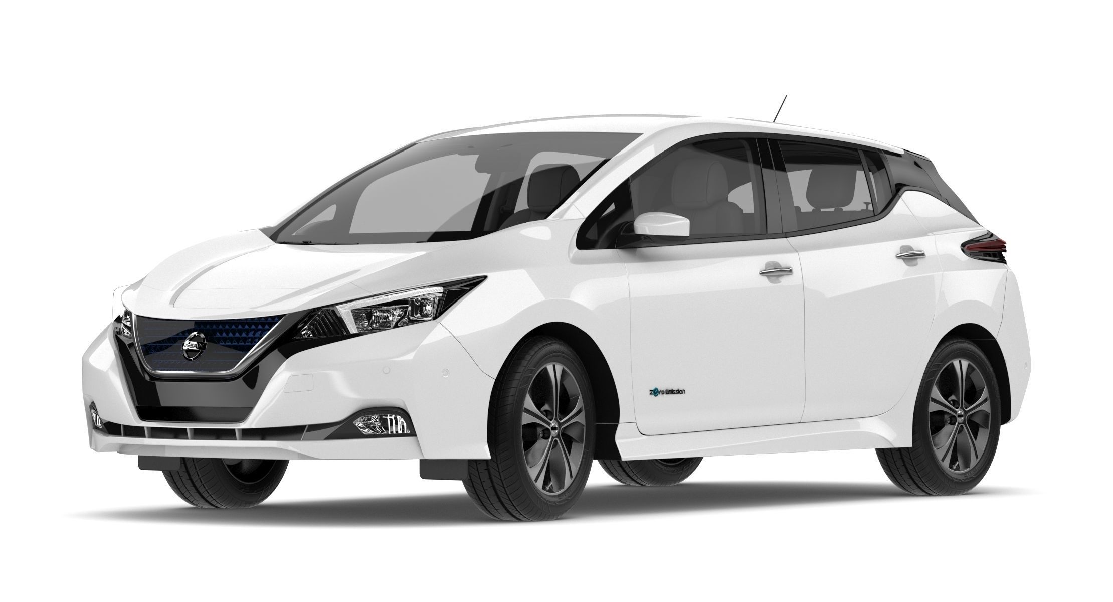 2018 Nissan Leaf White 3D model_5