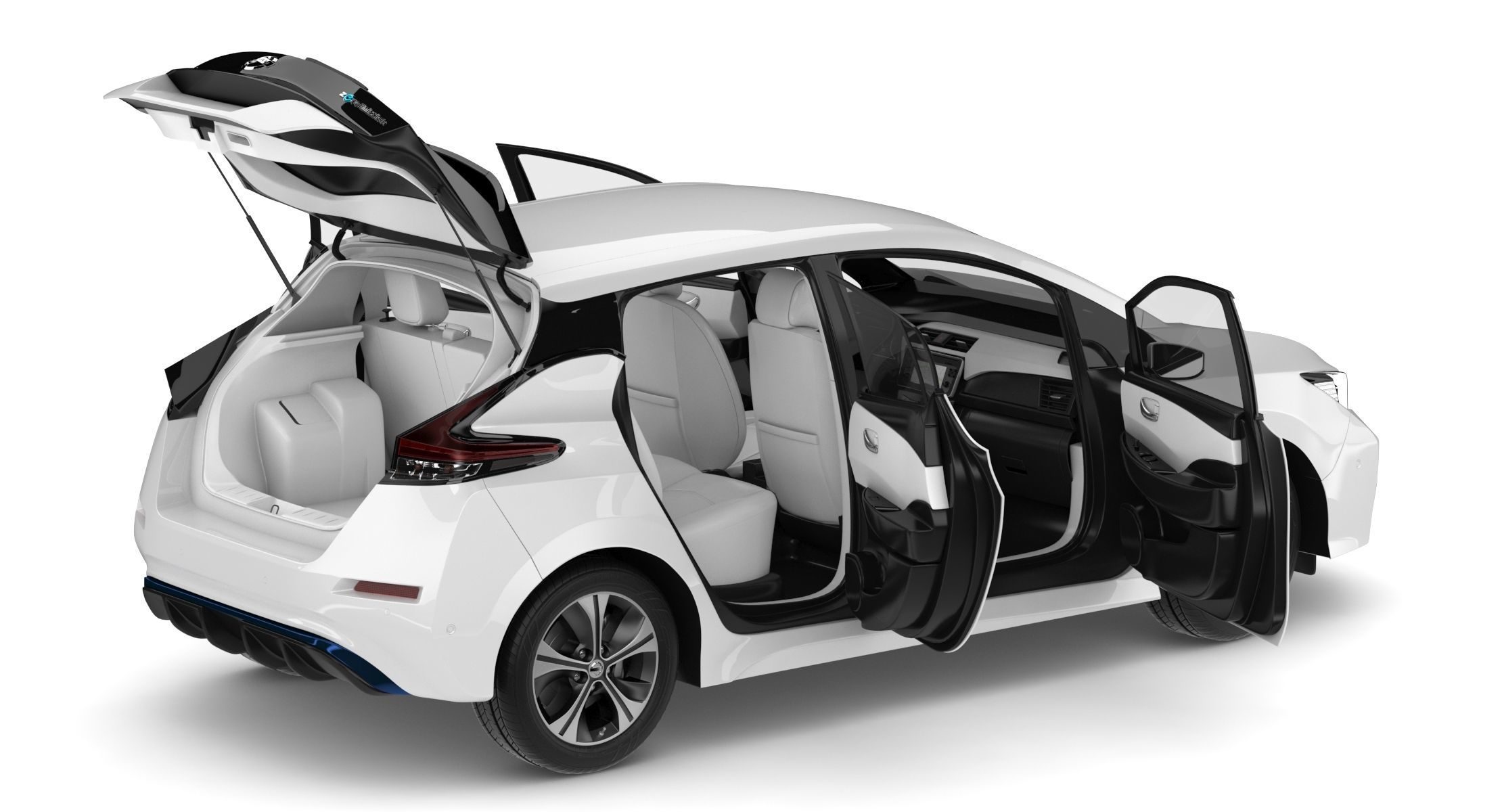 2018 Nissan Leaf White 3D model_13