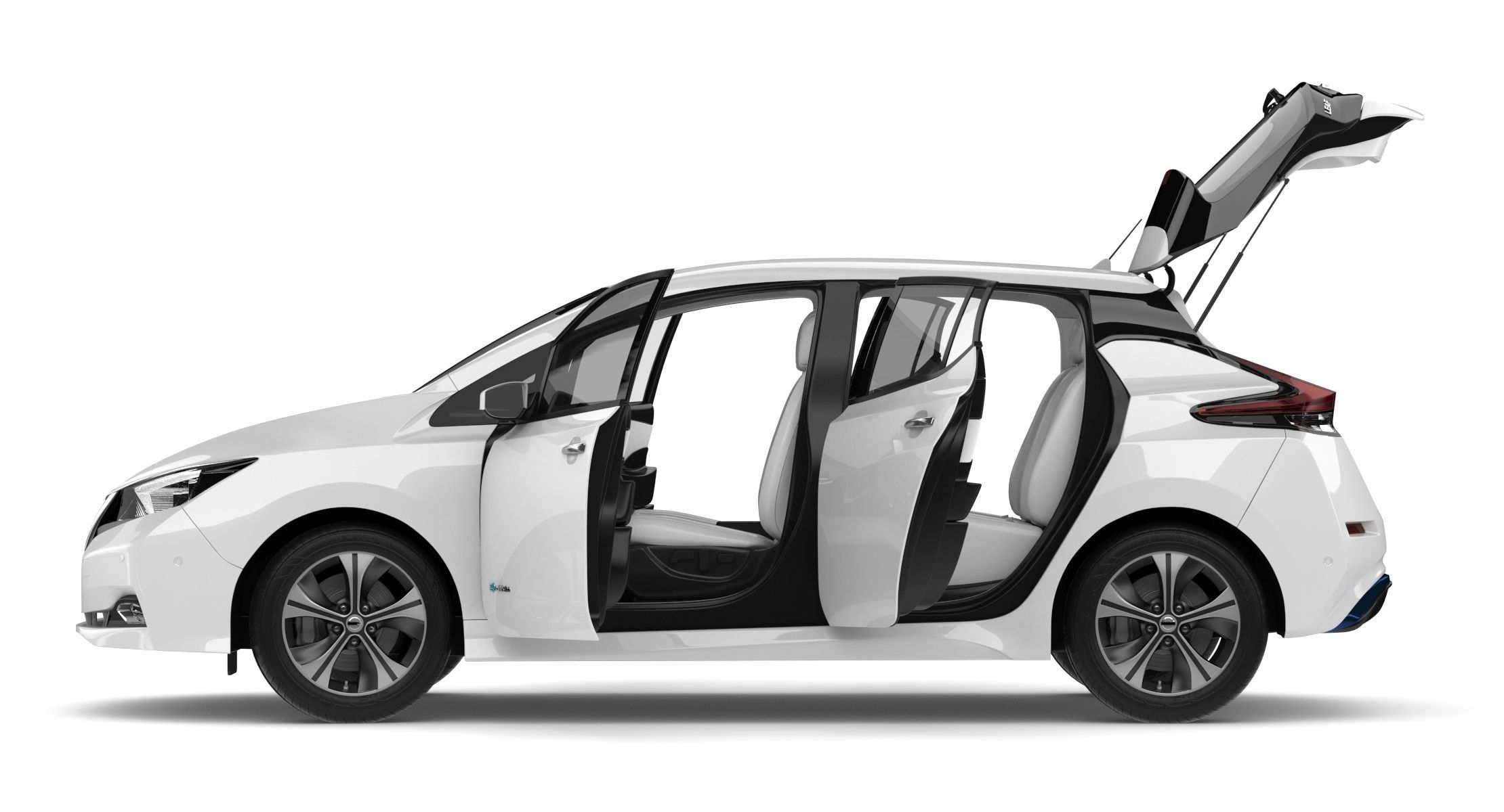 2018 Nissan Leaf White 3D model_8