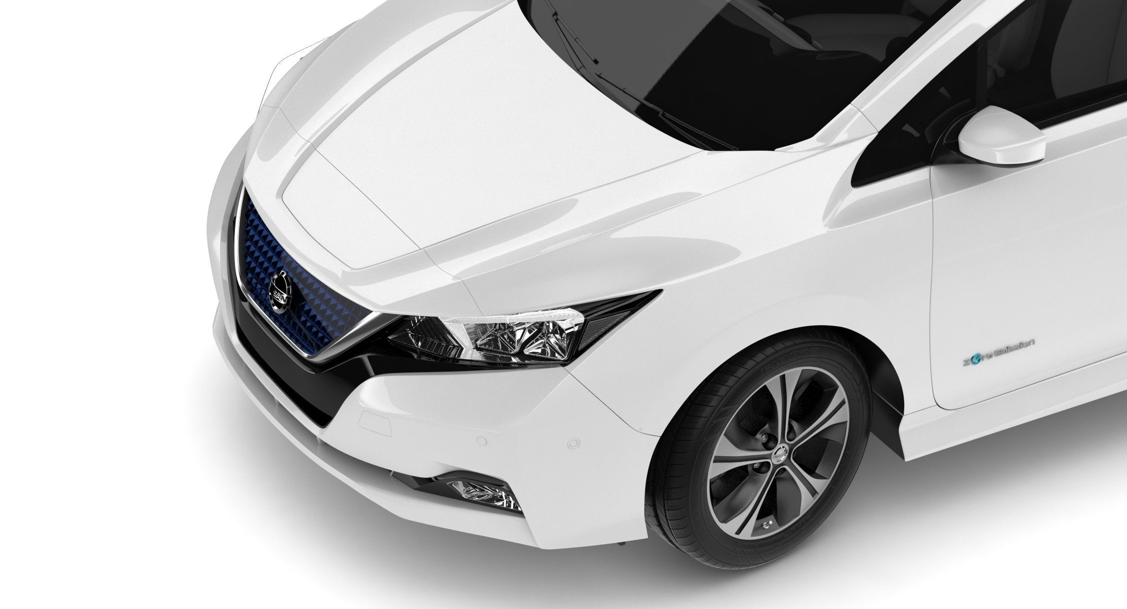 2018 Nissan Leaf White 3D model_9