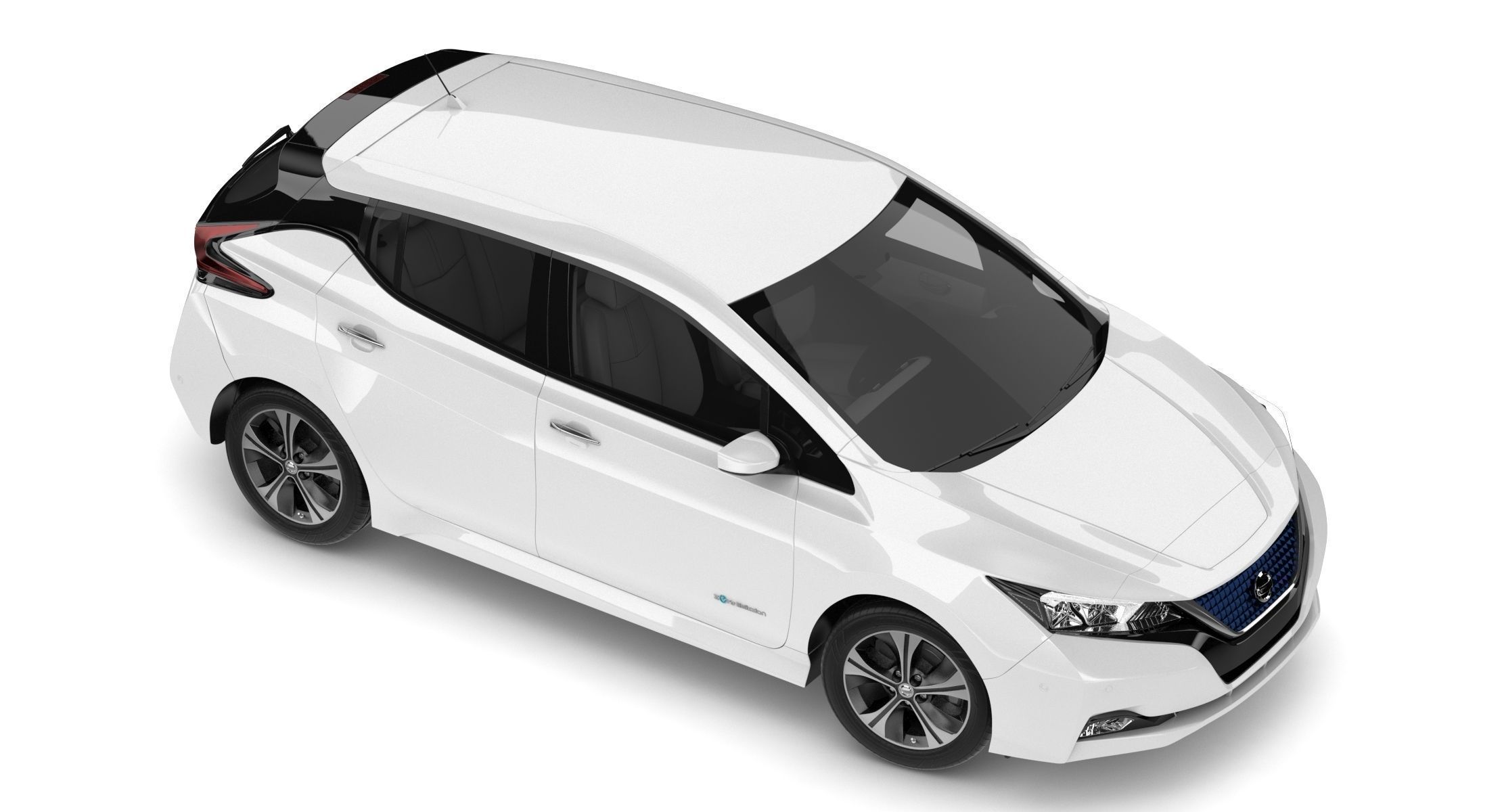2018 Nissan Leaf White 3D model_1
