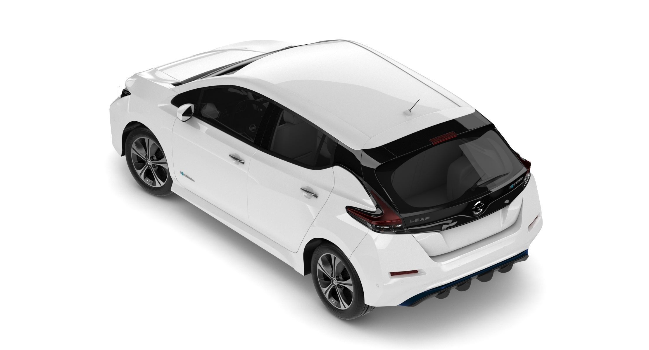 2018 Nissan Leaf White 3D model_2