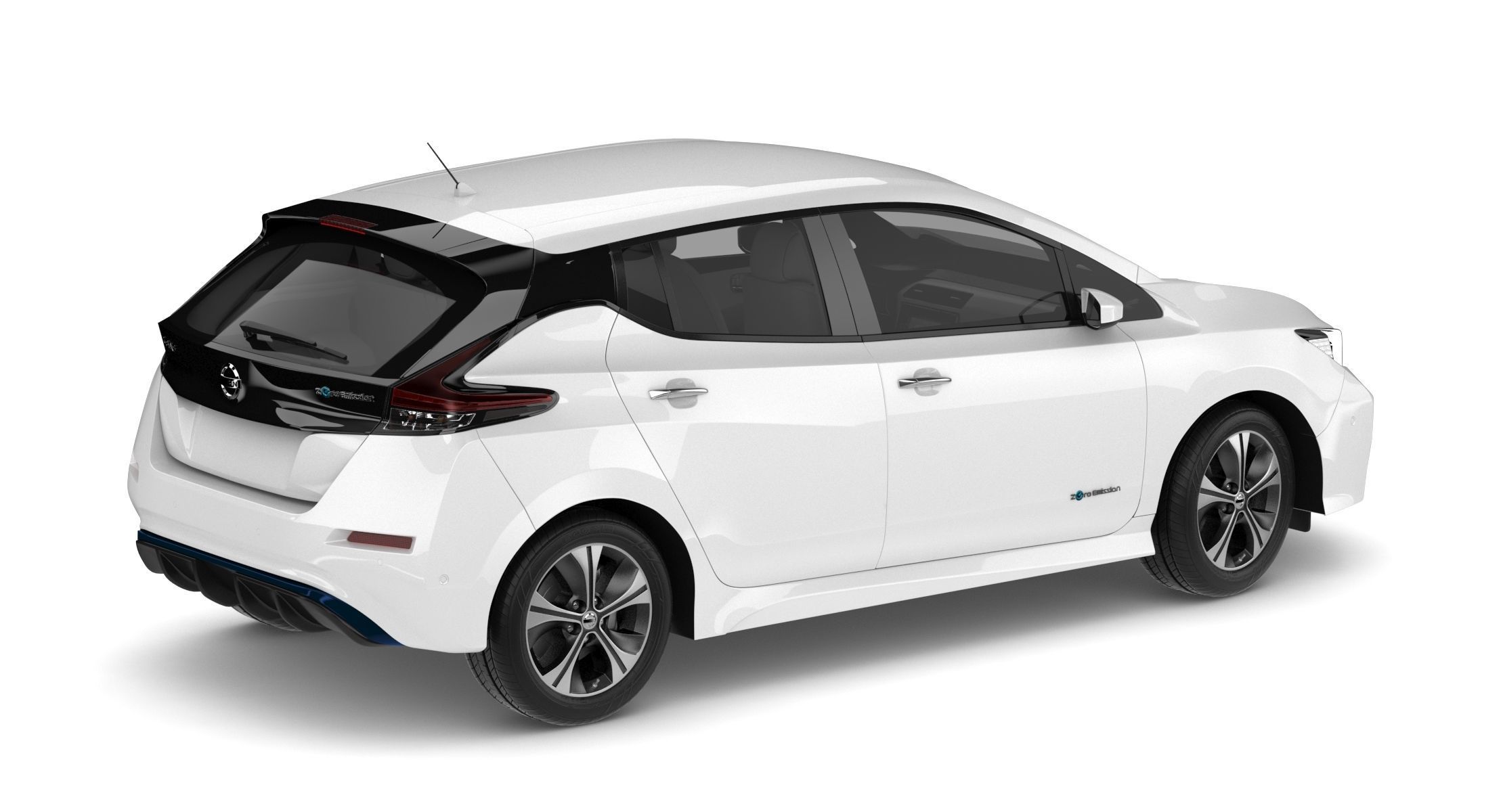 2018 Nissan Leaf White 3D model_4