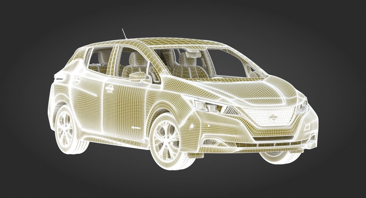 2018 Nissan Leaf White 3D model_20
