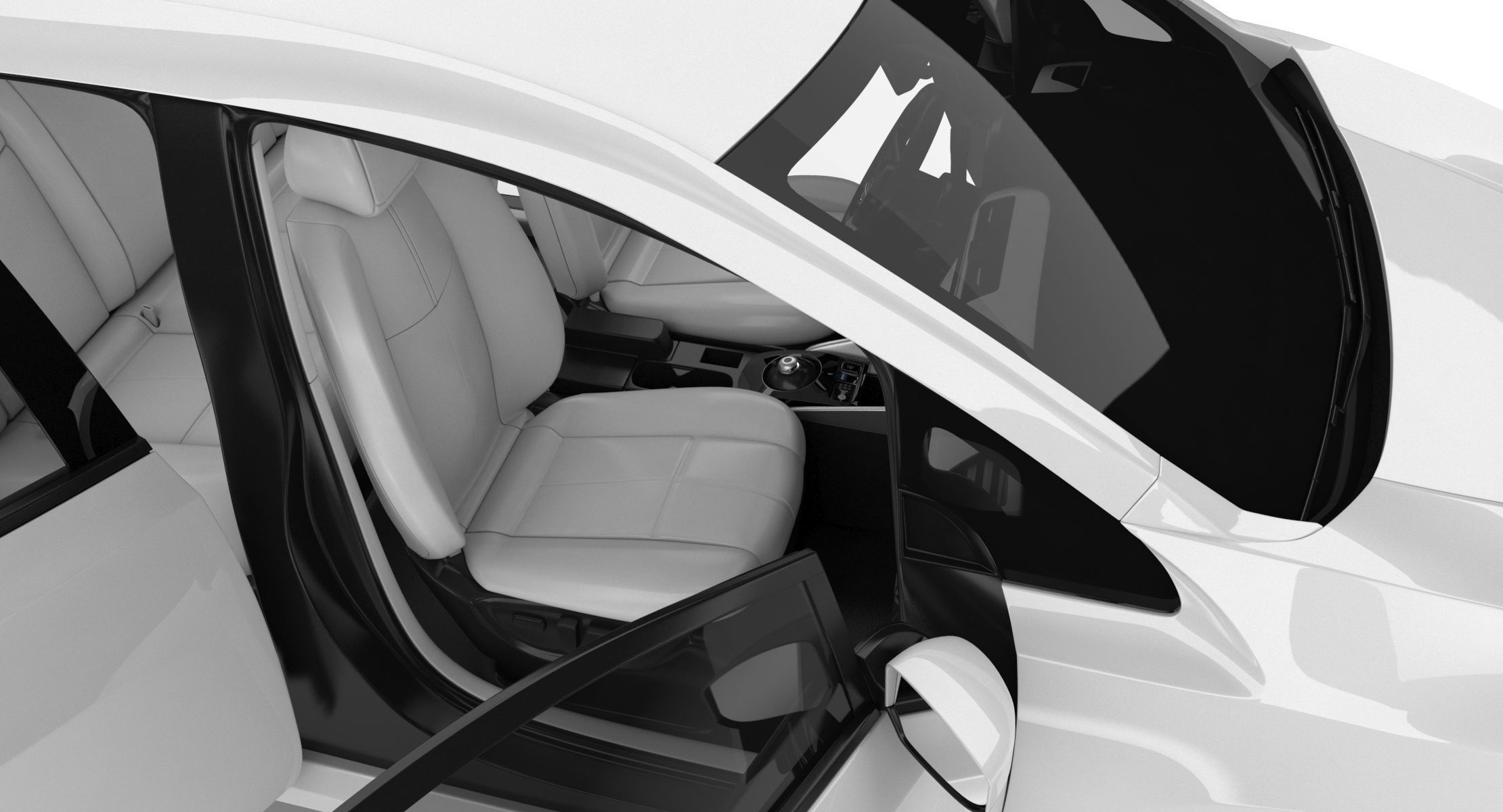 2018 Nissan Leaf White 3D model_19