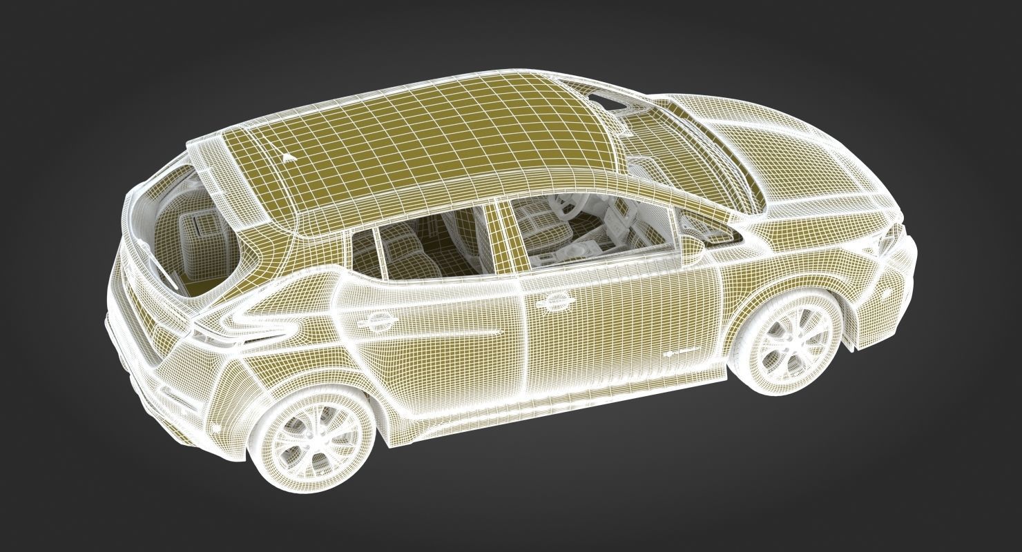 2018 Nissan Leaf White 3D model_23