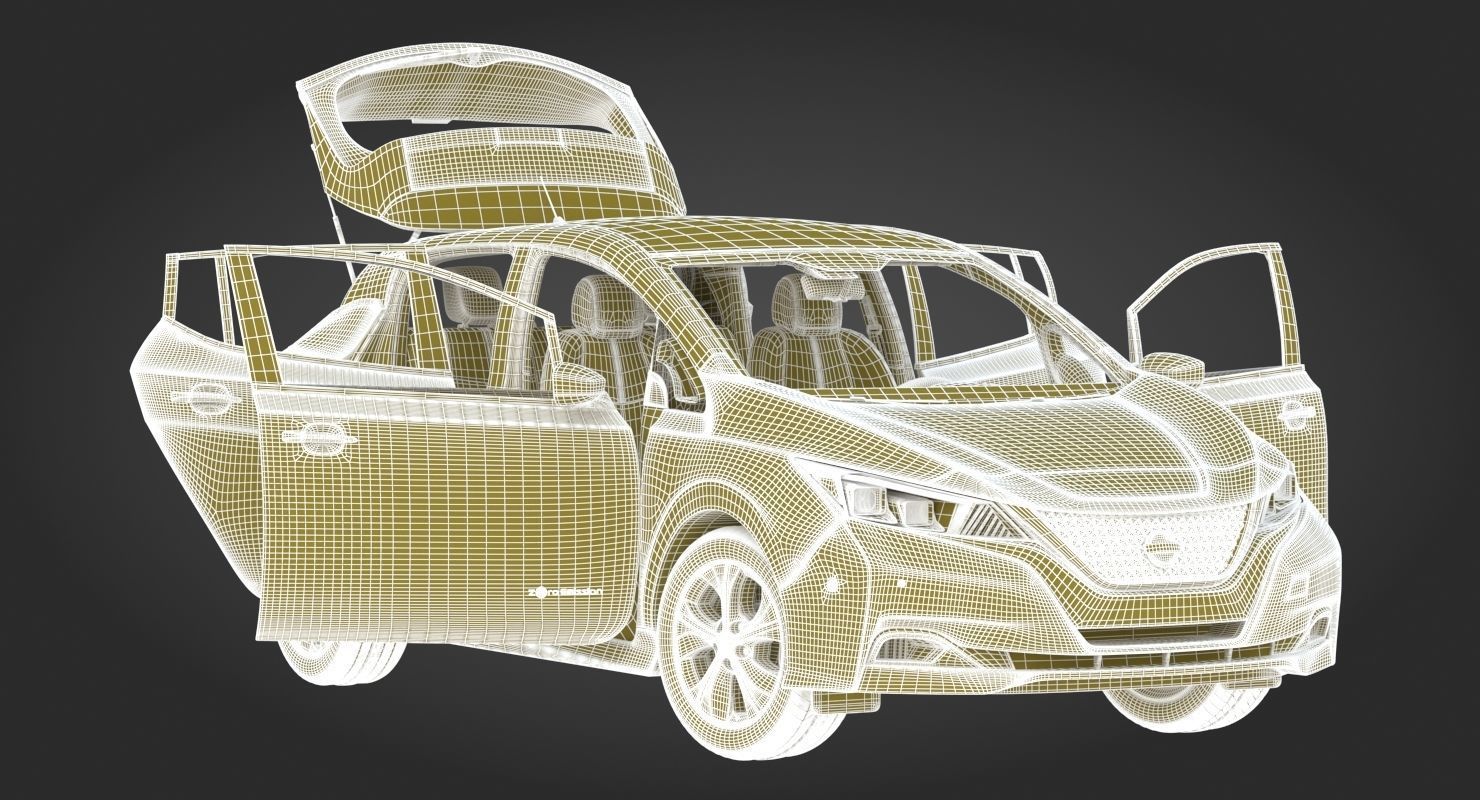 2018 Nissan Leaf White 3D model_33