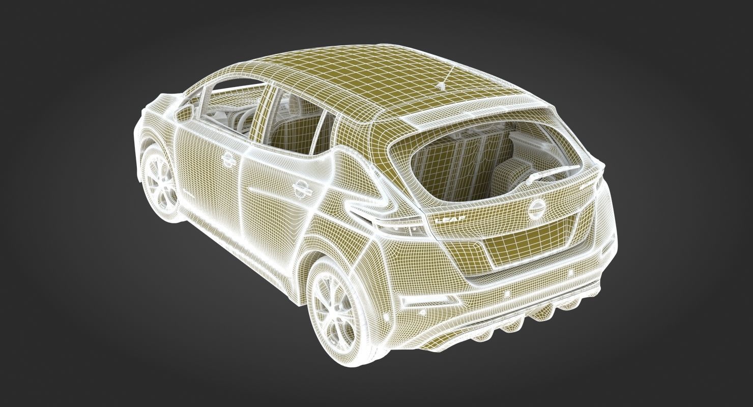 2018 Nissan Leaf White 3D model_29