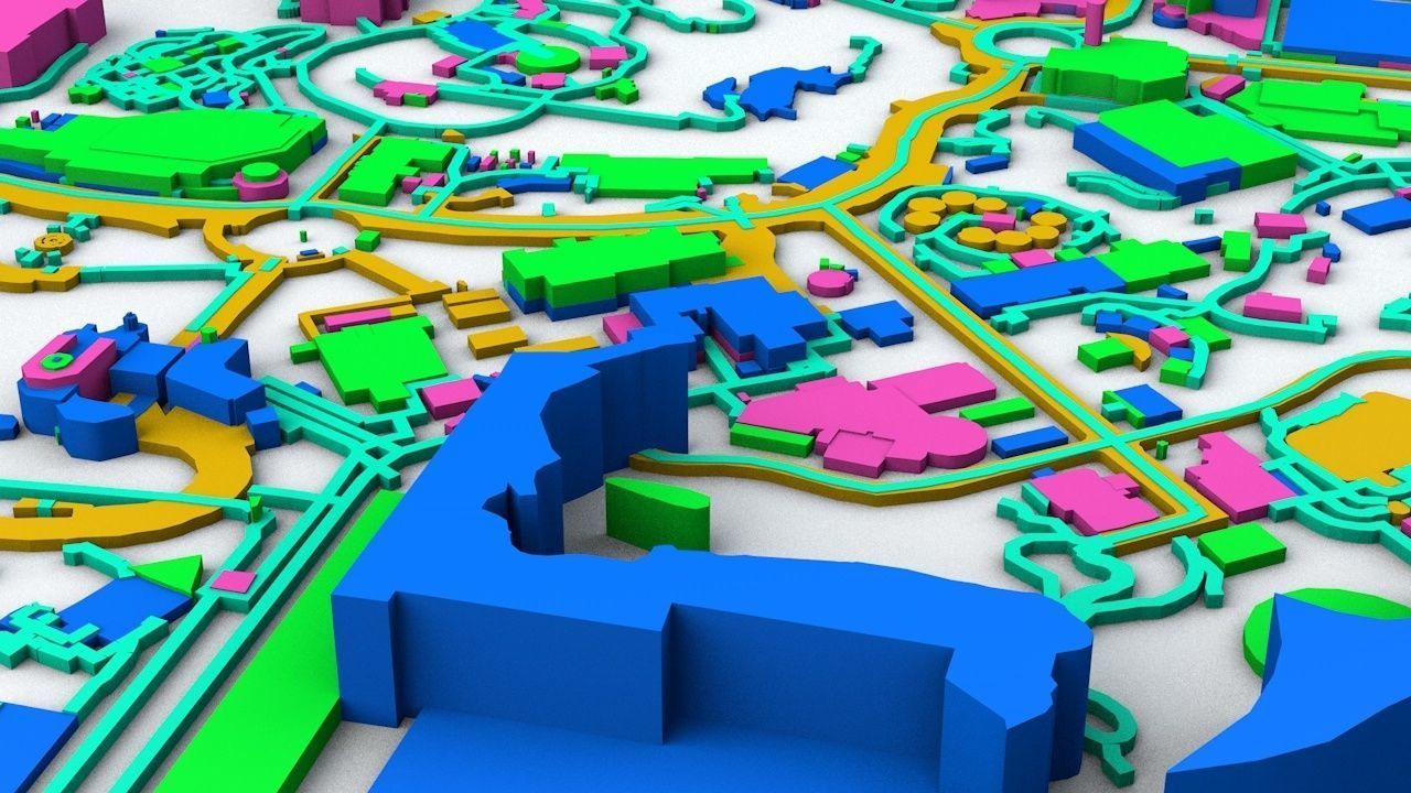 Disneyland Los Angeles Road Network Buildings and Streets 3D model_7