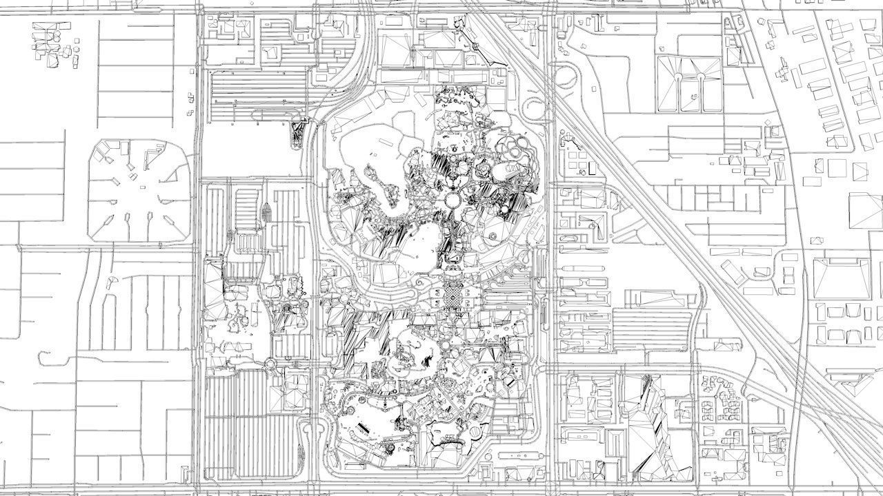 Disneyland Los Angeles Road Network Buildings and Streets 3D model_10