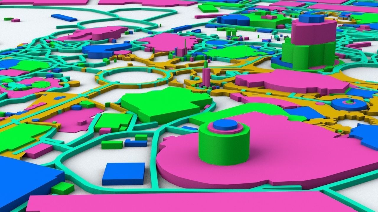 Disneyland Los Angeles Road Network Buildings and Streets 3D model_6