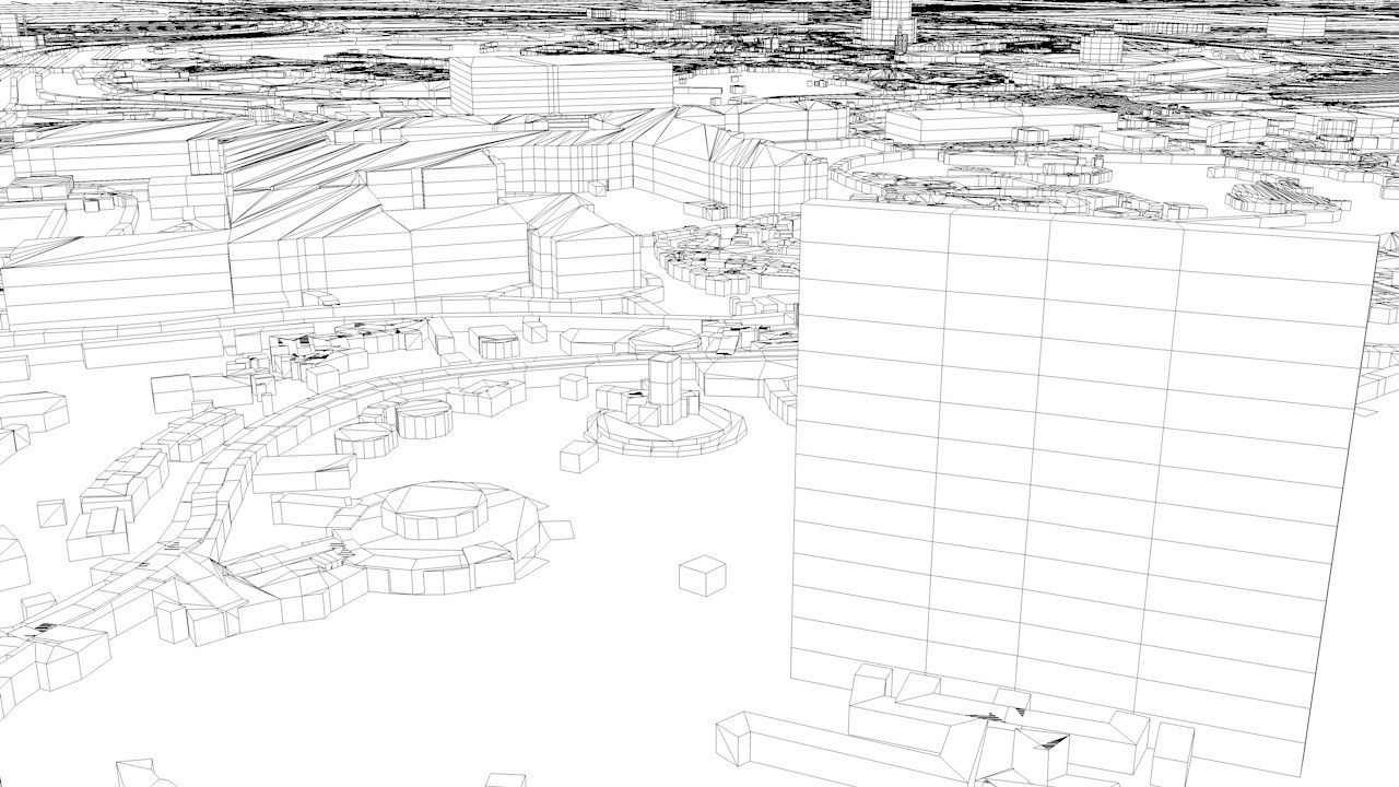 Disneyland Los Angeles Road Network Buildings and Streets 3D model_12