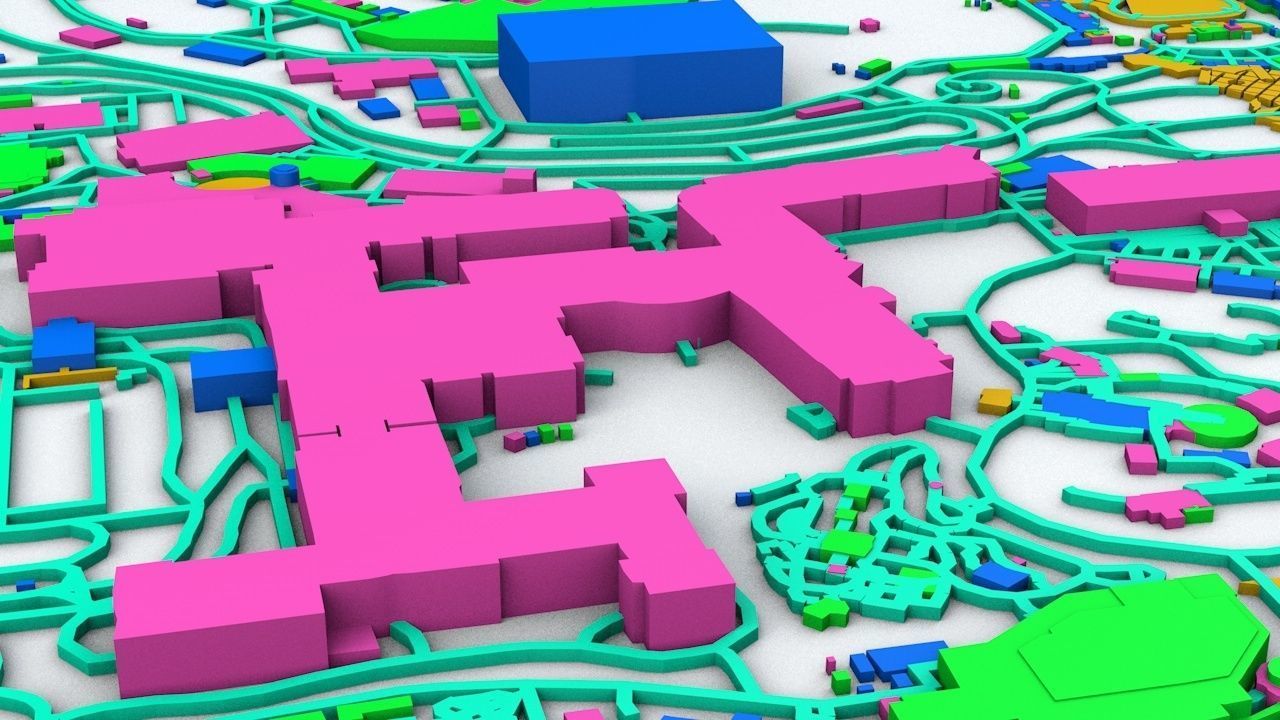 Disneyland Los Angeles Road Network Buildings and Streets 3D model_5