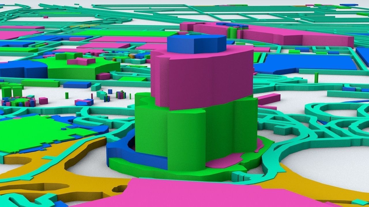 Disneyland Los Angeles Road Network Buildings and Streets 3D model_3