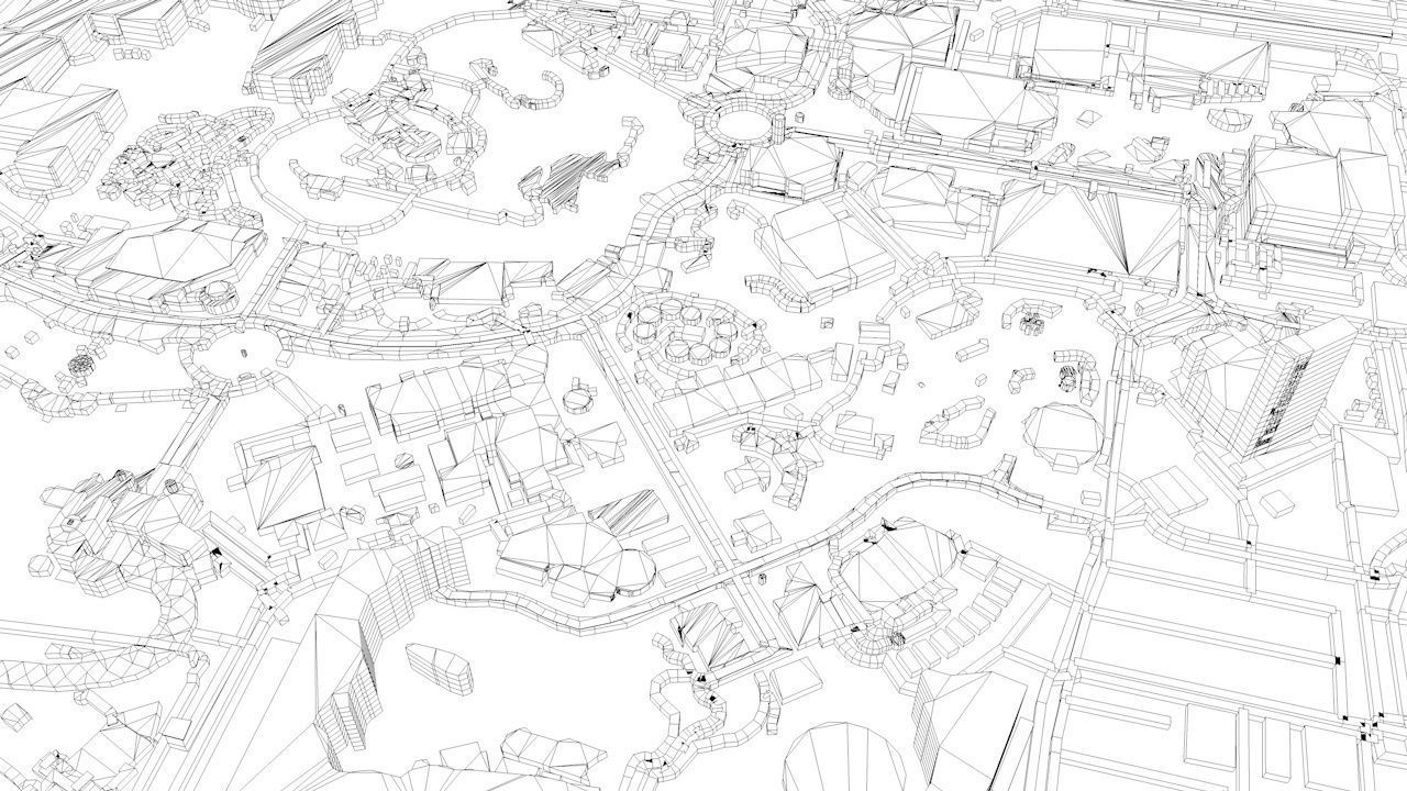 Disneyland Los Angeles Road Network Buildings and Streets 3D model_14