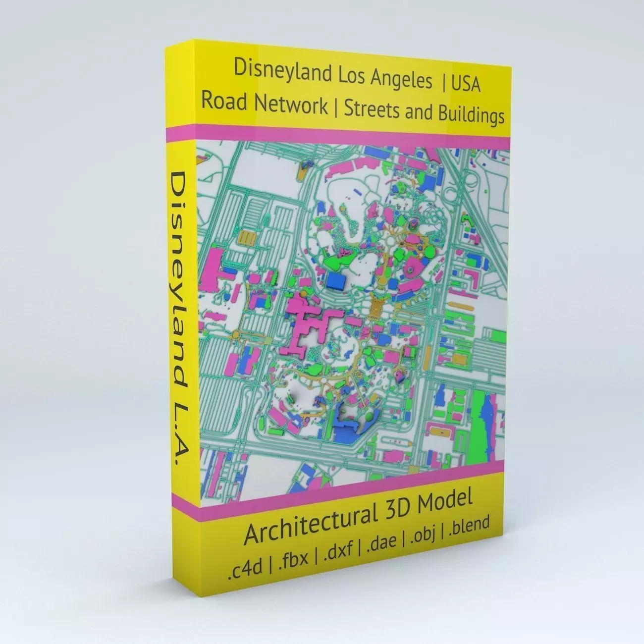 Disneyland Los Angeles Road Network Buildings and Streets 3D model_0