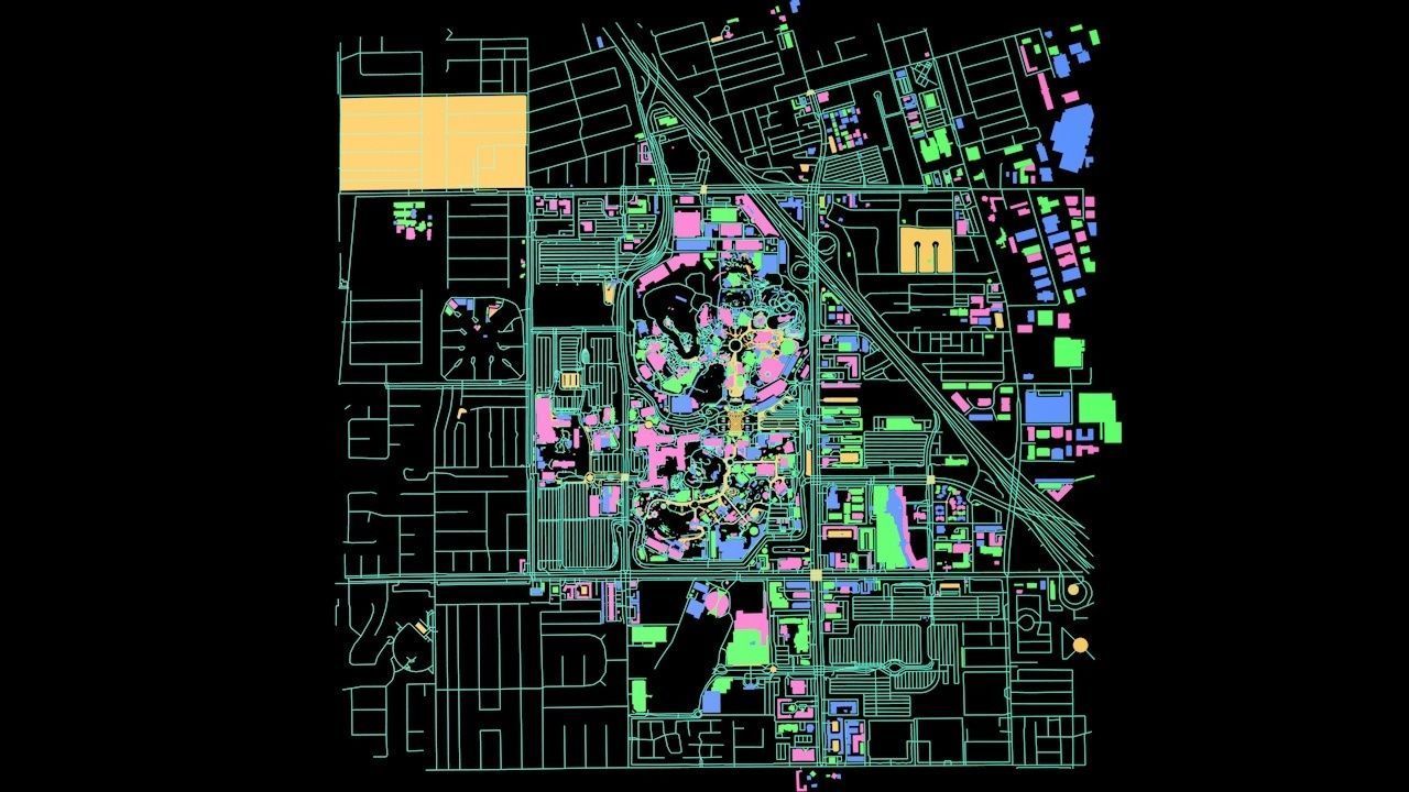 Disneyland Los Angeles Road Network Buildings and Streets 3D model_11