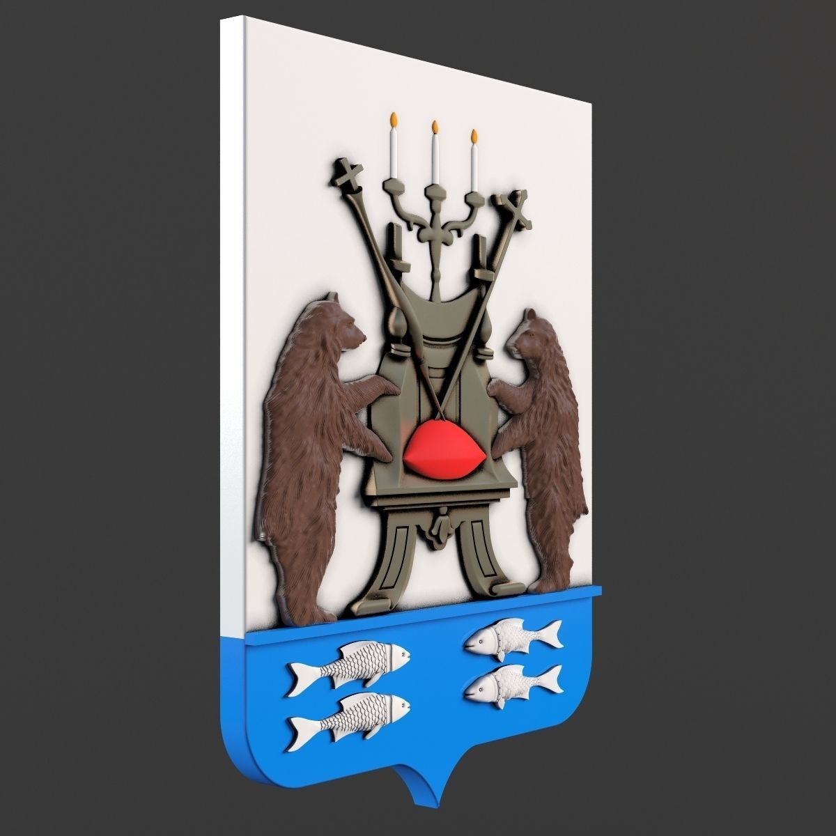 Coat of Novgorod 3D model_3