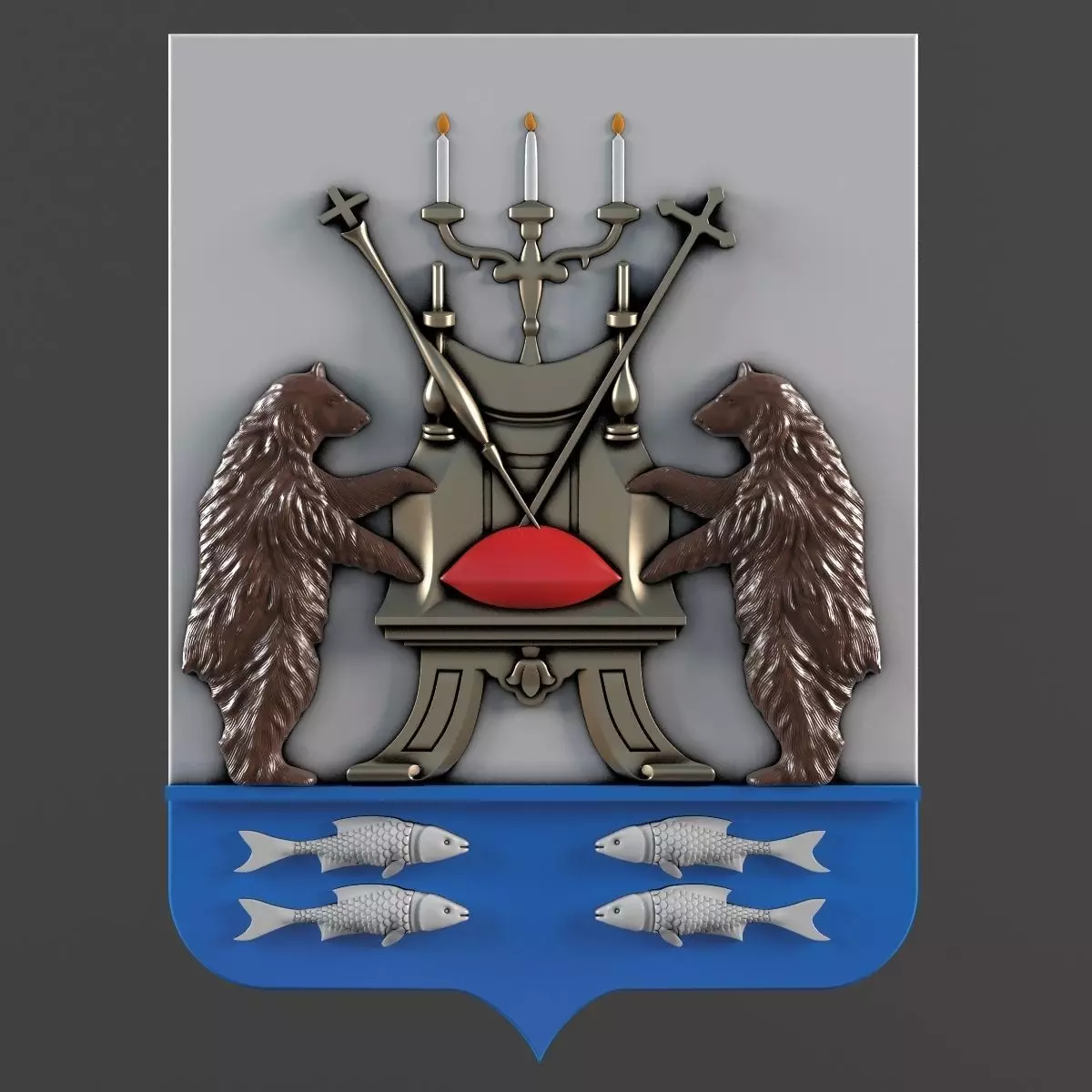 Coat of Novgorod 3D model_0