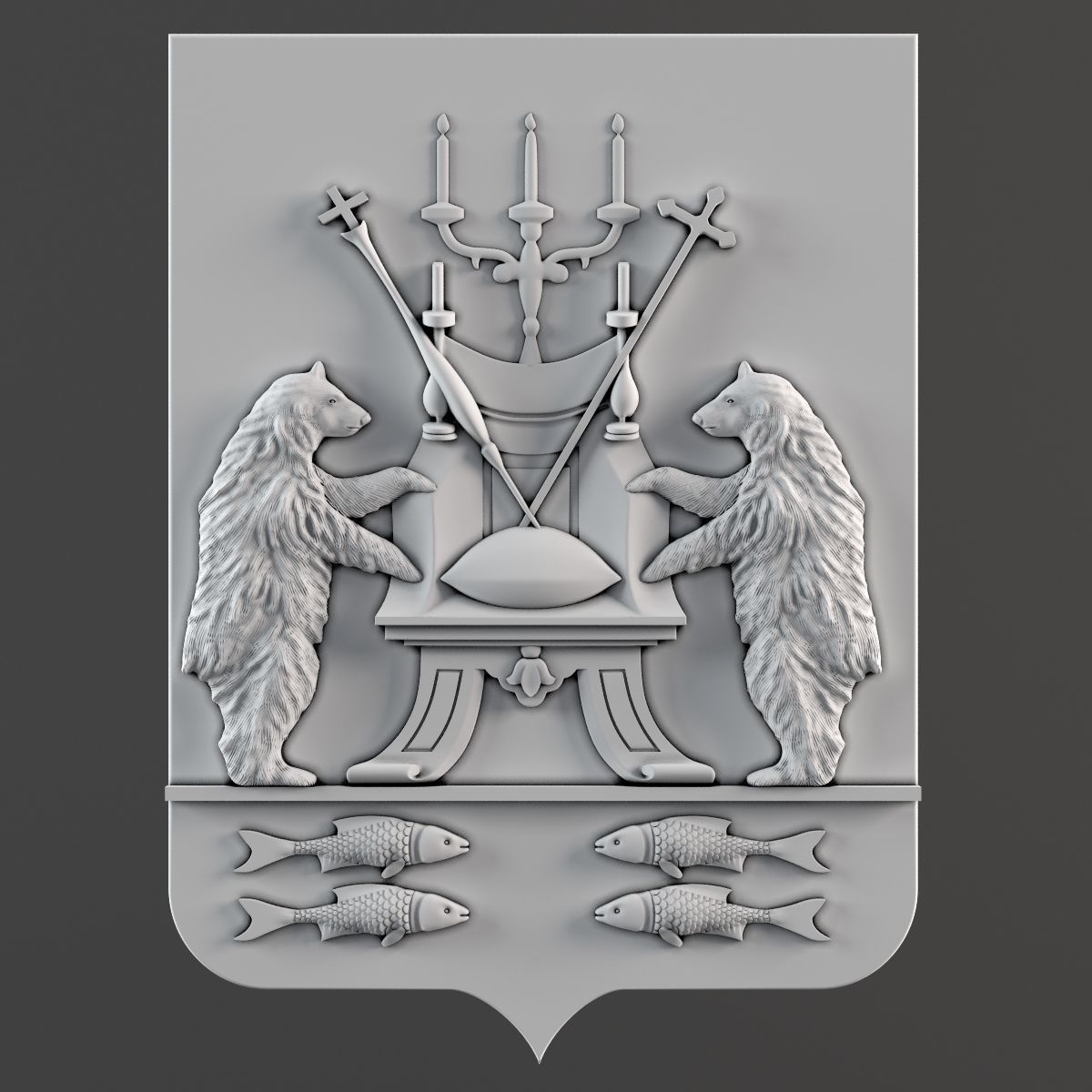 Coat of Novgorod 3D model_1
