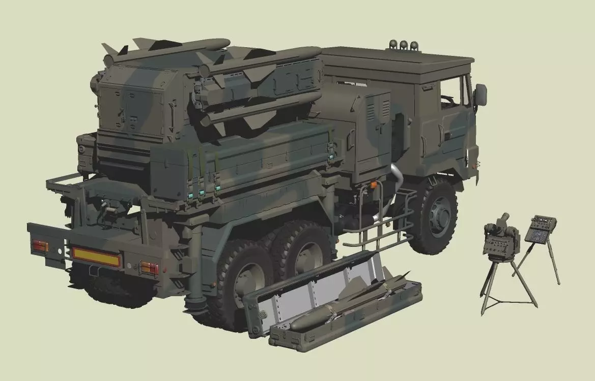 JGSDF Type 81 Surface-to-Air Missile 3D model_0