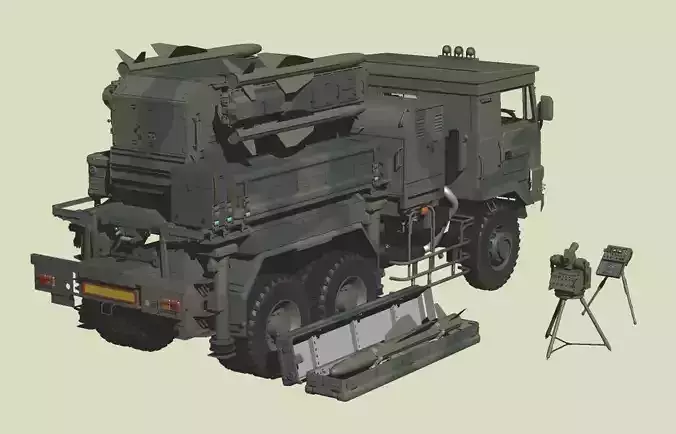 JGSDF Type 81 Surface-to-Air Missile 3D model