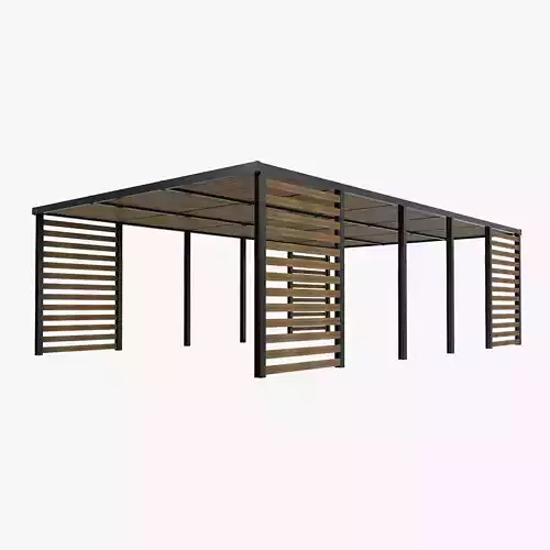Wood patio sunshade