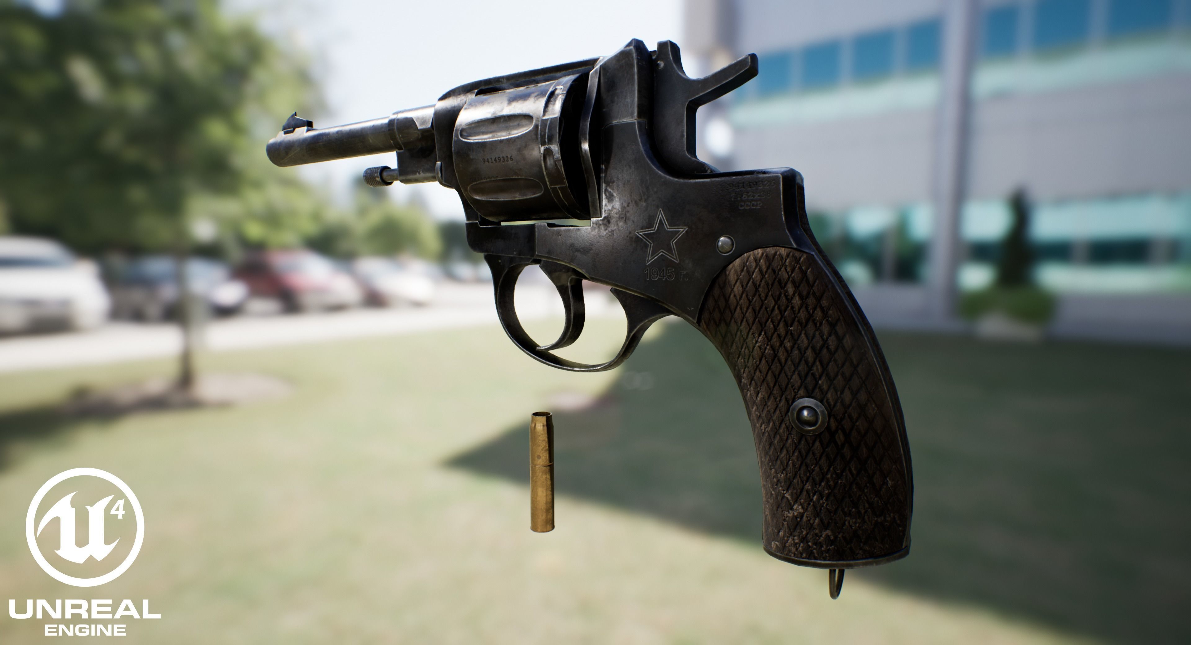 Nagan revolver - Model and Textures PBR - Low Poly 3d model Low-poly 3D model_4
