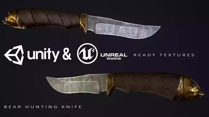 Hunting Knife BEAR Low-poly 3D model