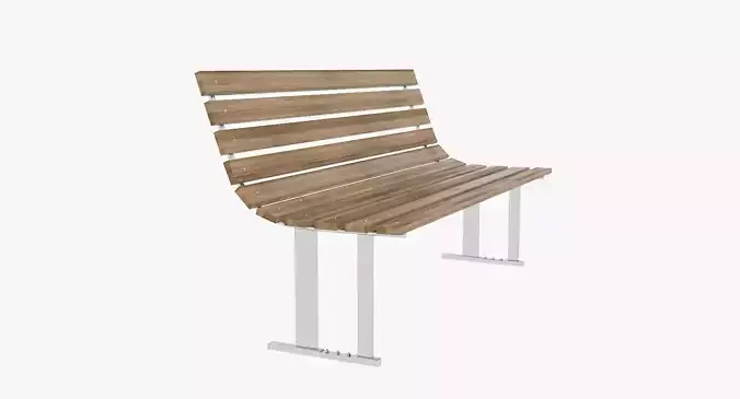 Wooden street bench