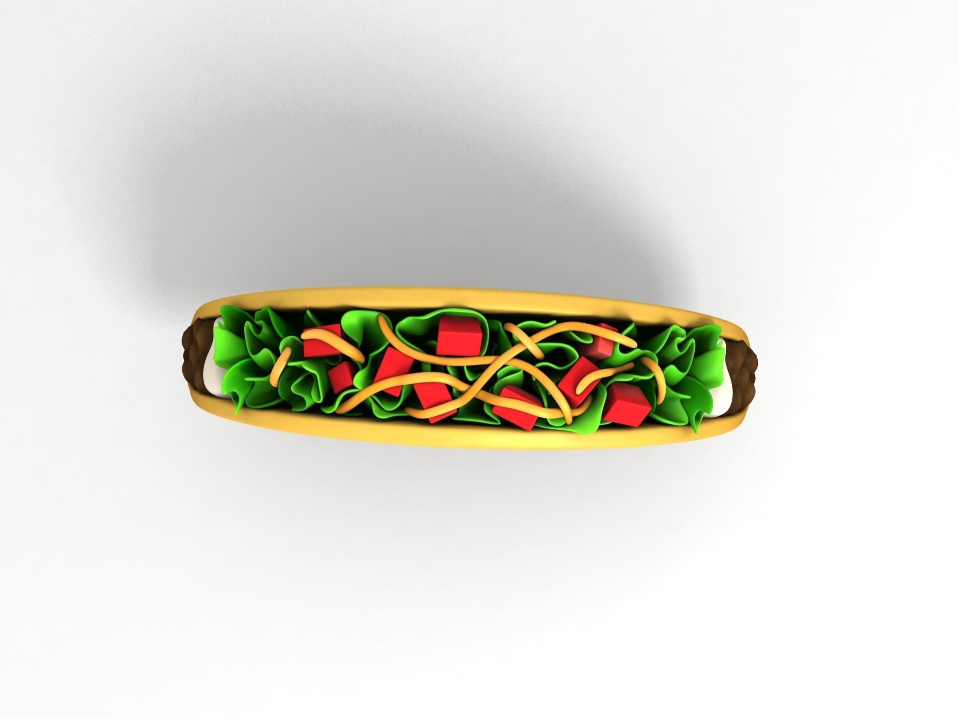 Cartoon Taco 3D model_4