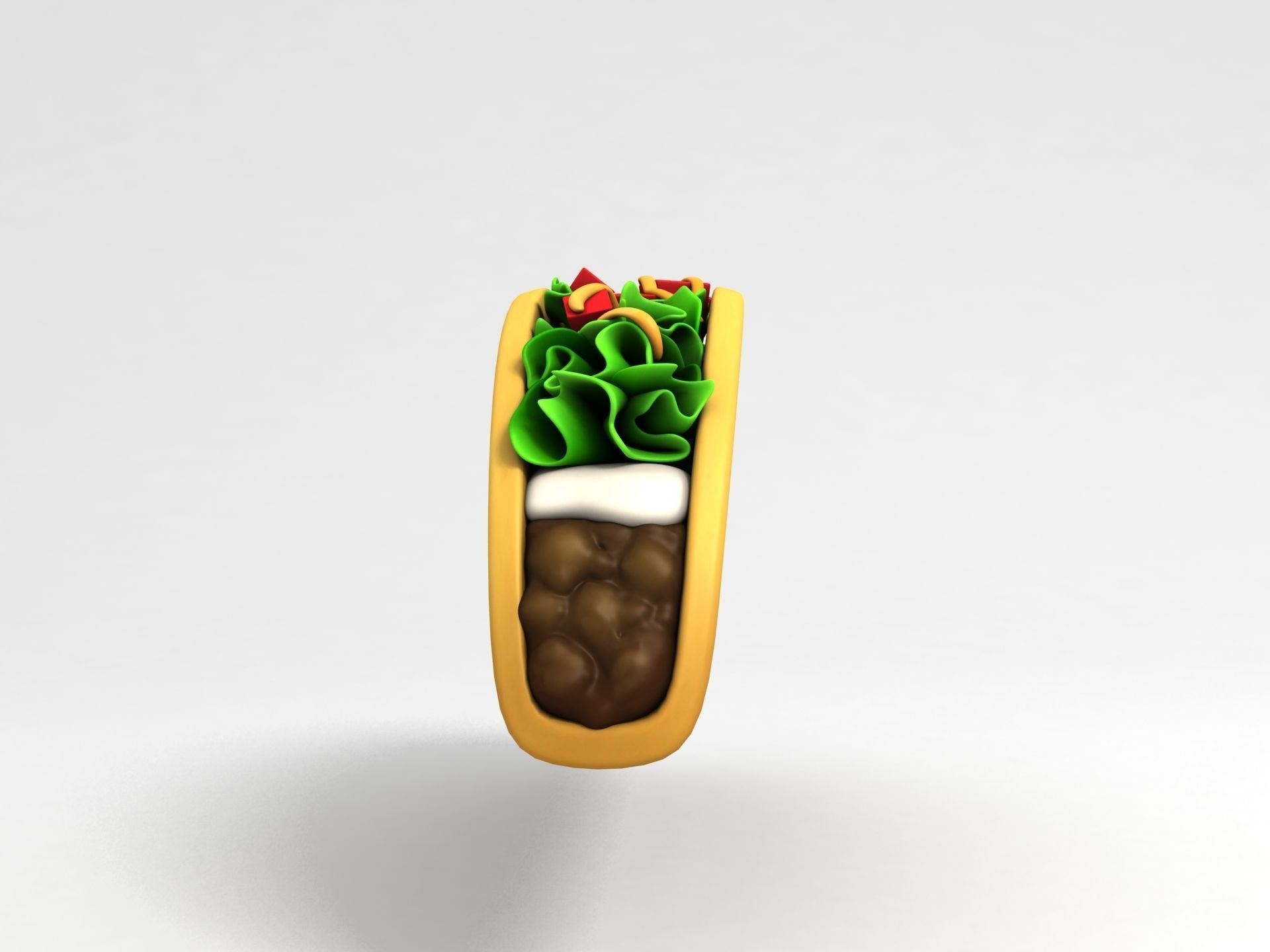 Cartoon Taco 3D model_3