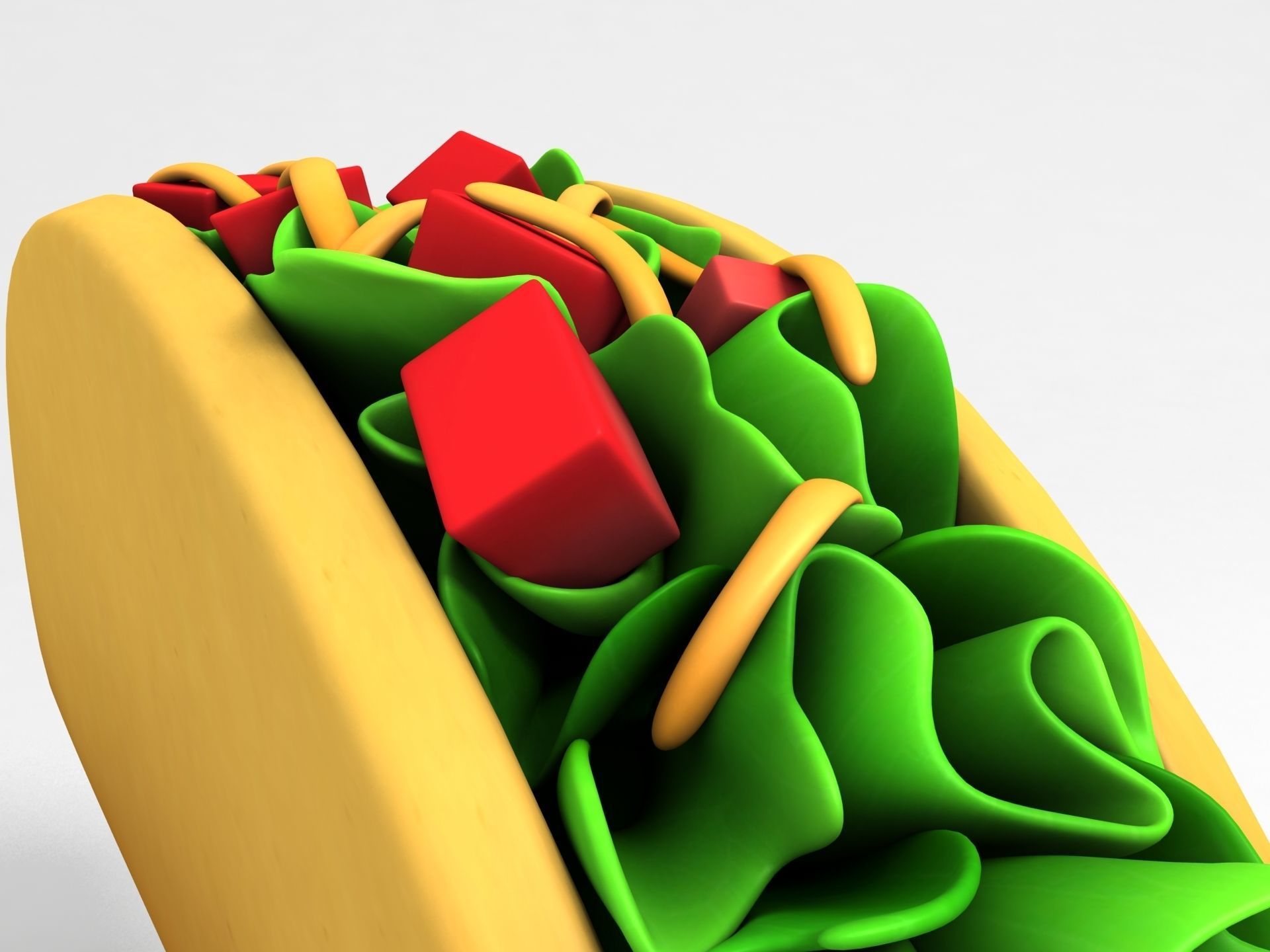 Cartoon Taco 3D model_7
