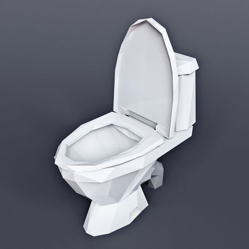 Toilet Low Poly 3D model CGTrader
