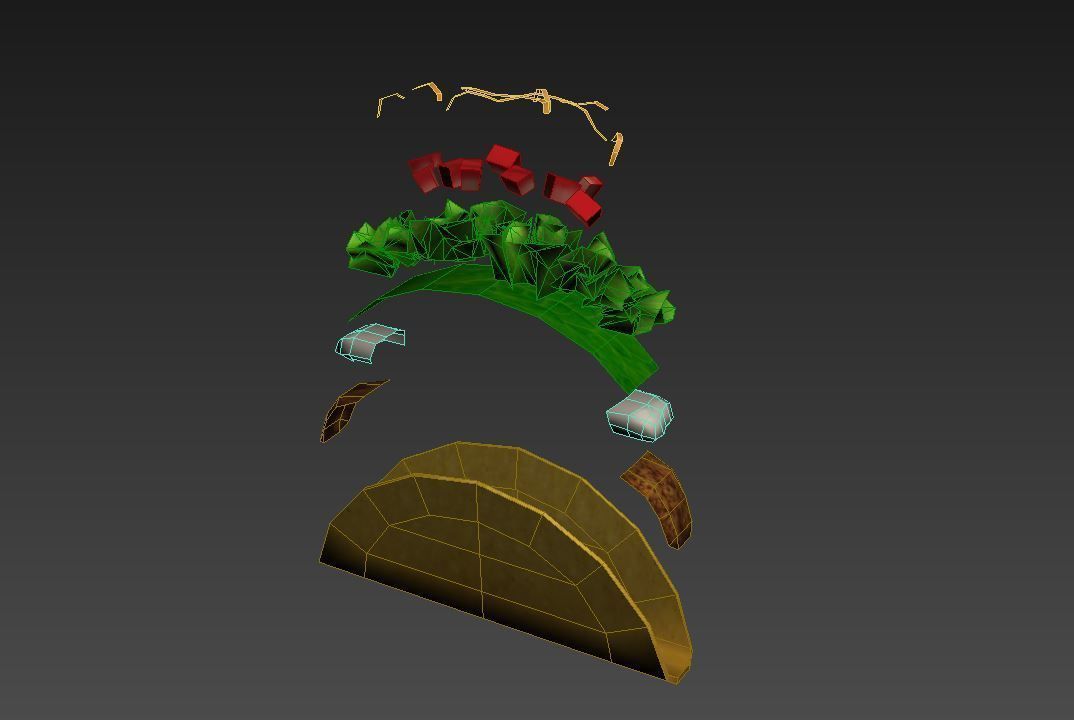 Low poly Taco Low-poly 3D model_17