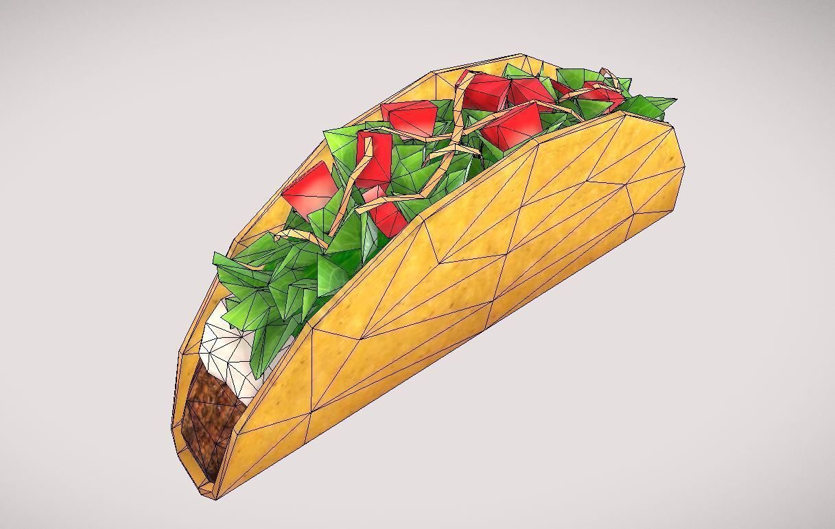 Low poly Taco Low-poly 3D model_9