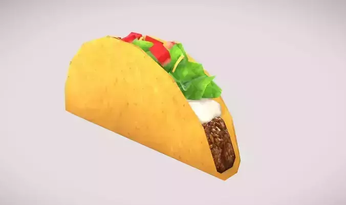 Low poly Taco Low-poly 3D model