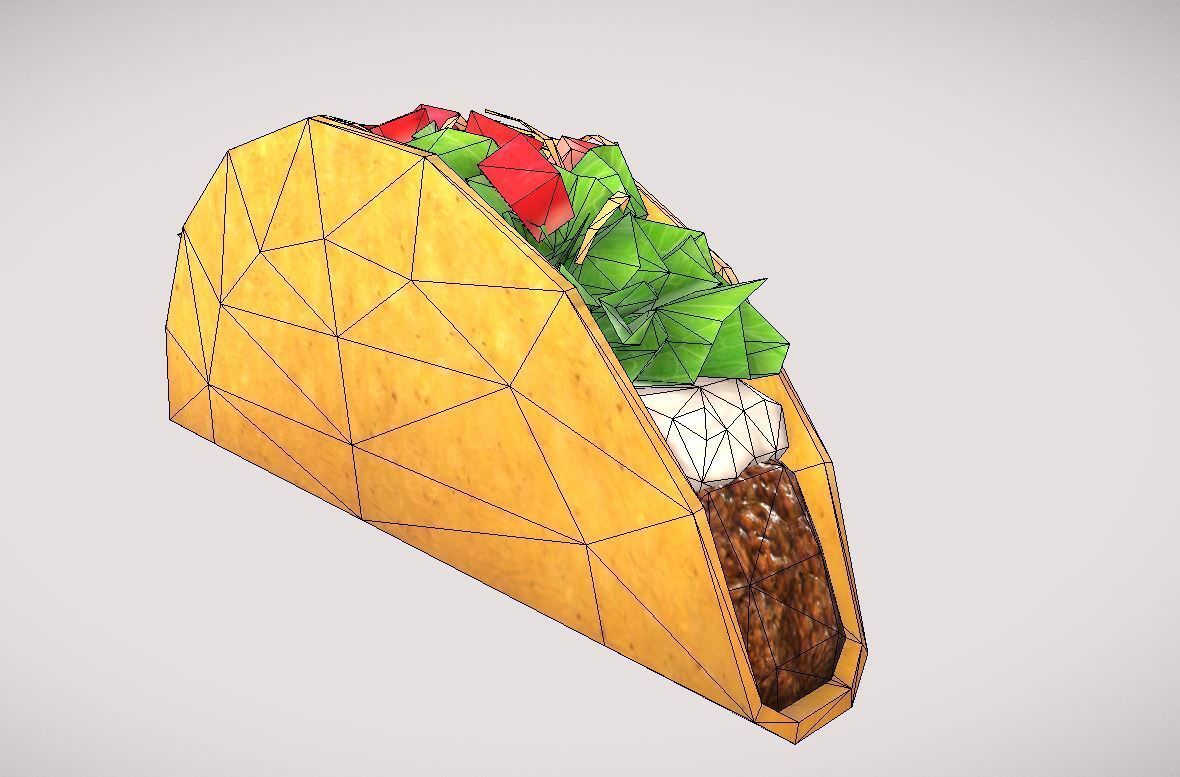 Low poly Taco Low-poly 3D model_10