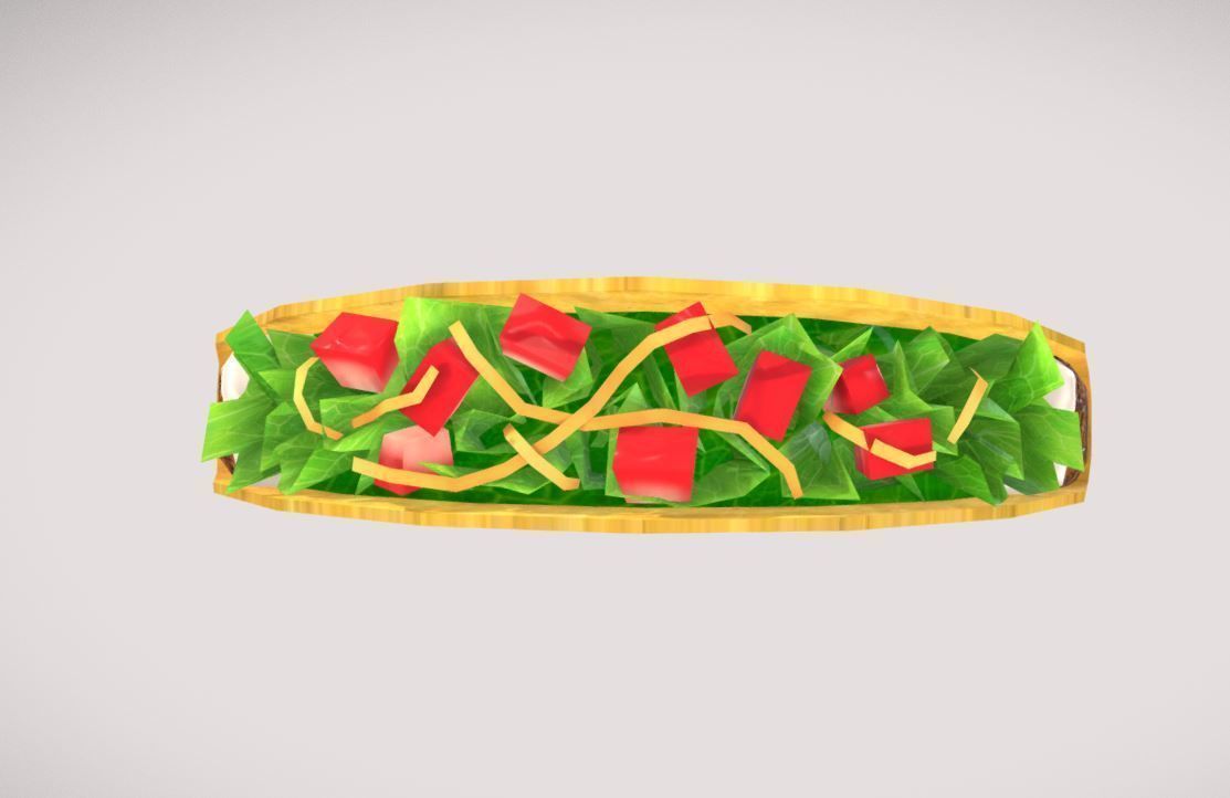 Low poly Taco Low-poly 3D model_3